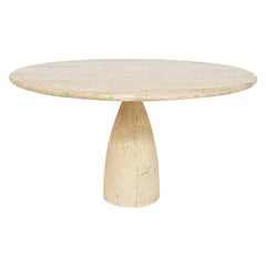 Peter Draenert “Finale” Travertine Round Dining Table for Draenert, Germany 1970