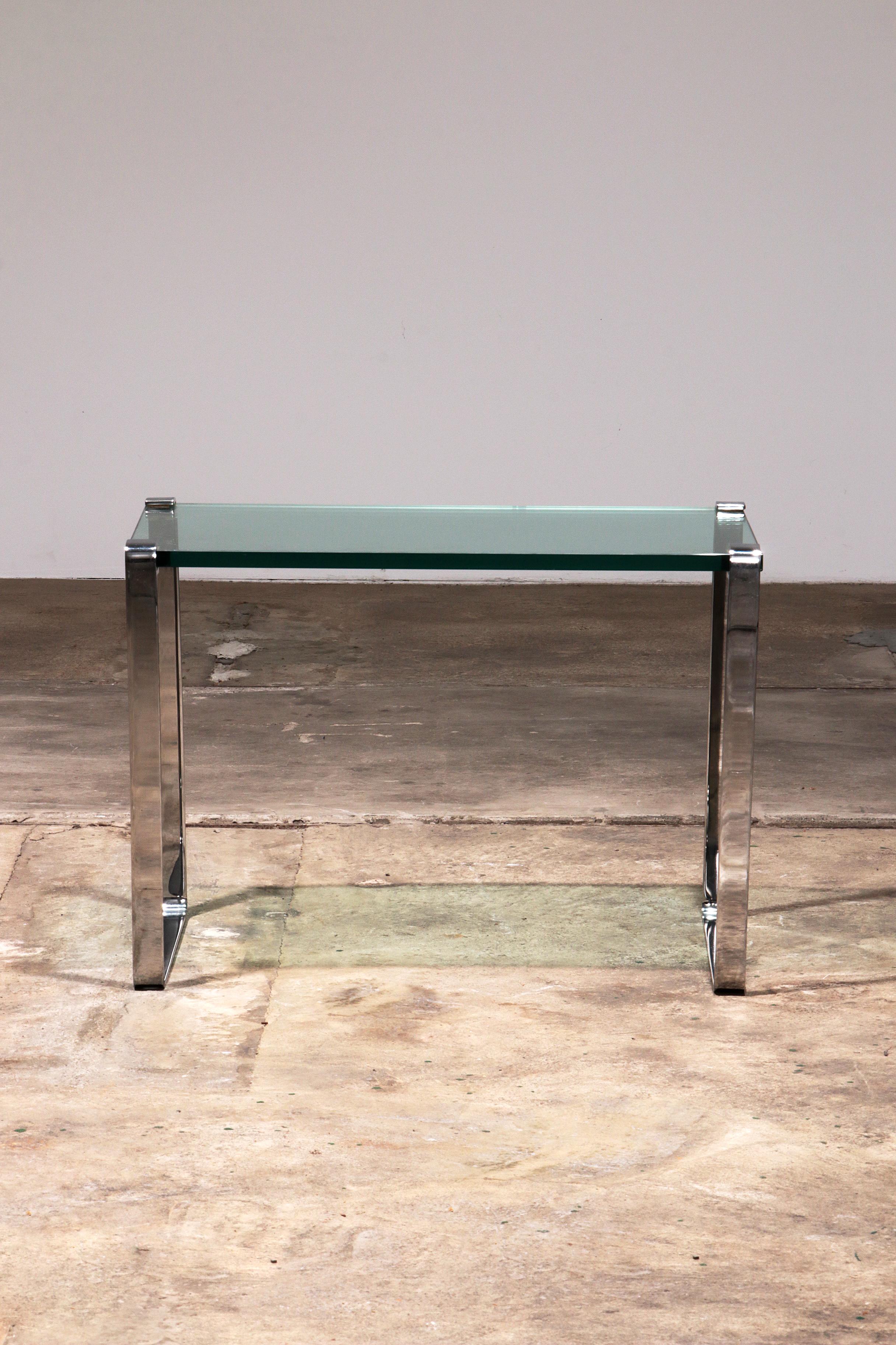 Peter Draenert Model 1022 Side table - Chrome & Glass, Germany 1960 In Good Condition For Sale In Oostrum-Venray, NL