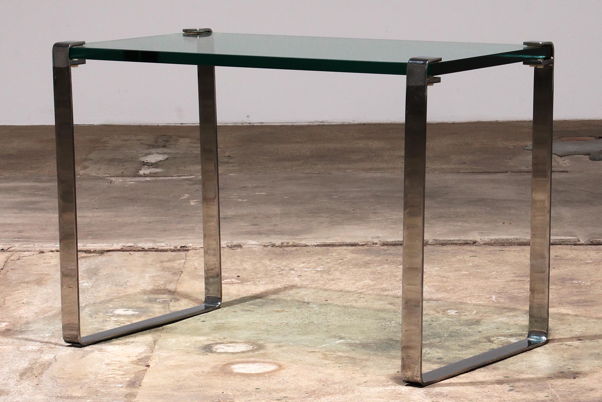 Table d'appoint Peter Draenert modèle 1022, chrome et verre, Allemagne 1960 en vente 1