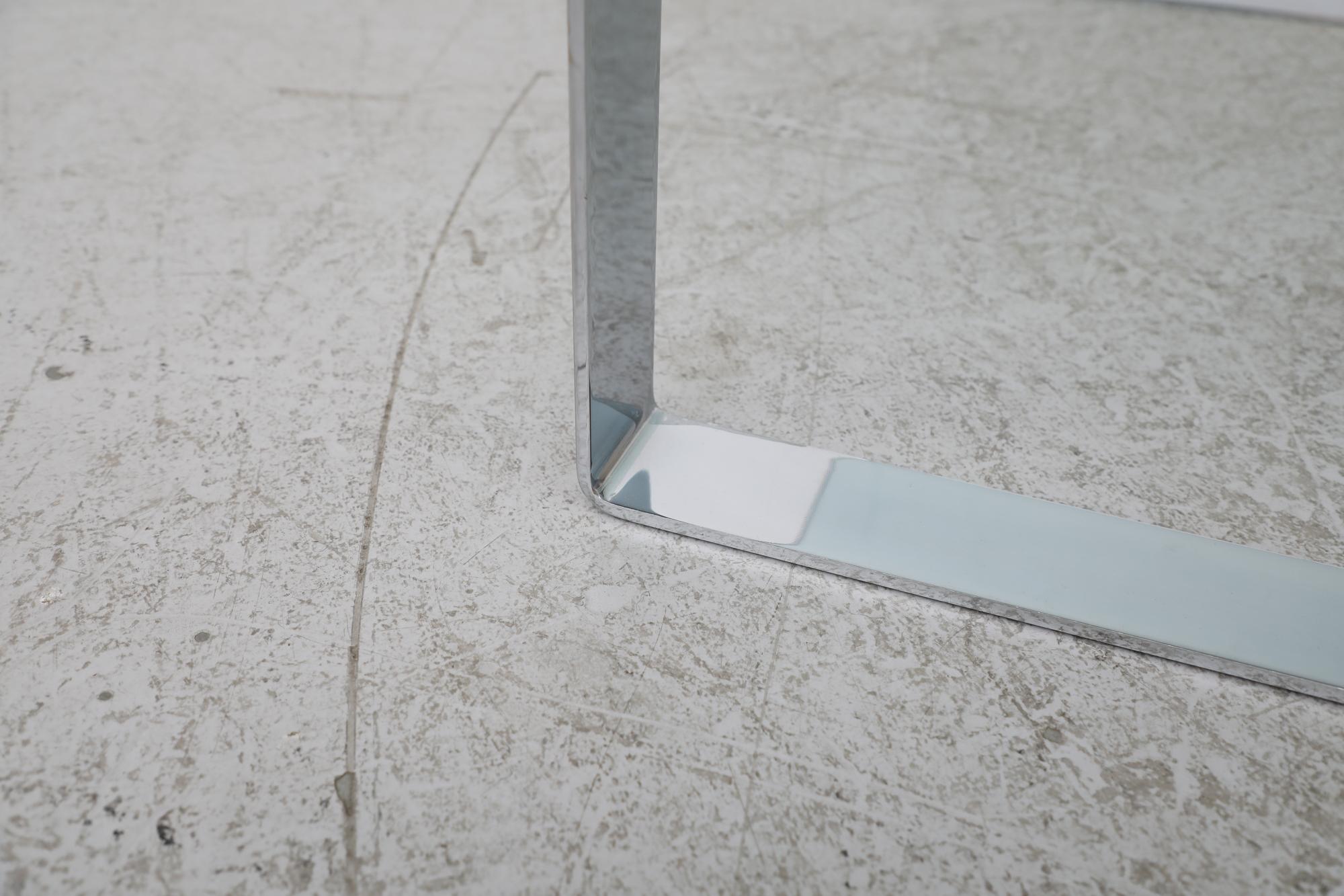 Couchtisch aus dickem Glas mit quadratischem Chromsockel von Peter Draenert, Modell 1022 im Angebot 4