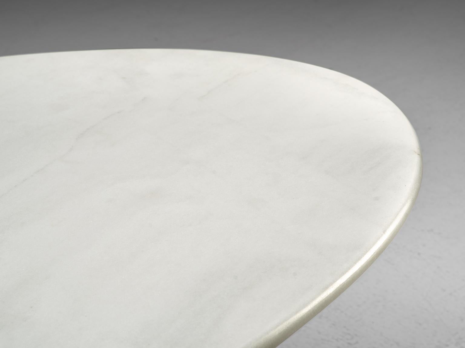 Peter Draenert Oval Coffee Table in White Marble In Good Condition In Waalwijk, NL