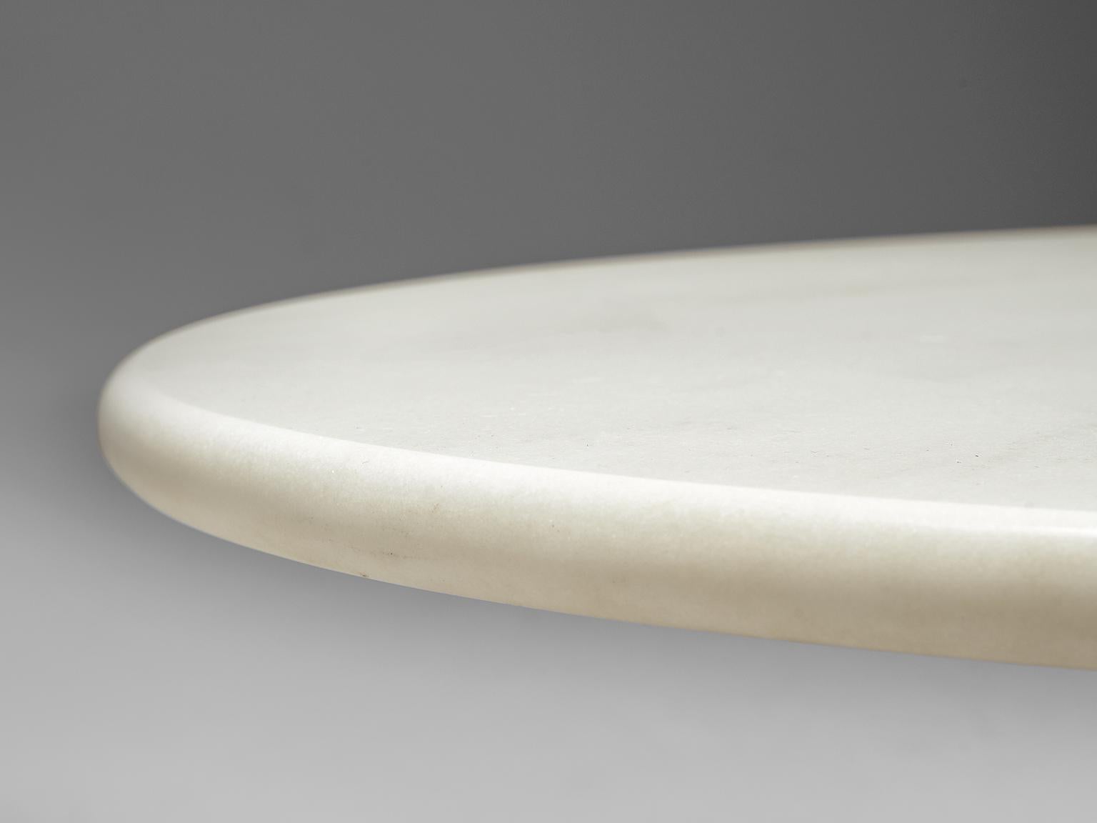 Late 20th Century Peter Draenert Oval Coffee Table in White Marble