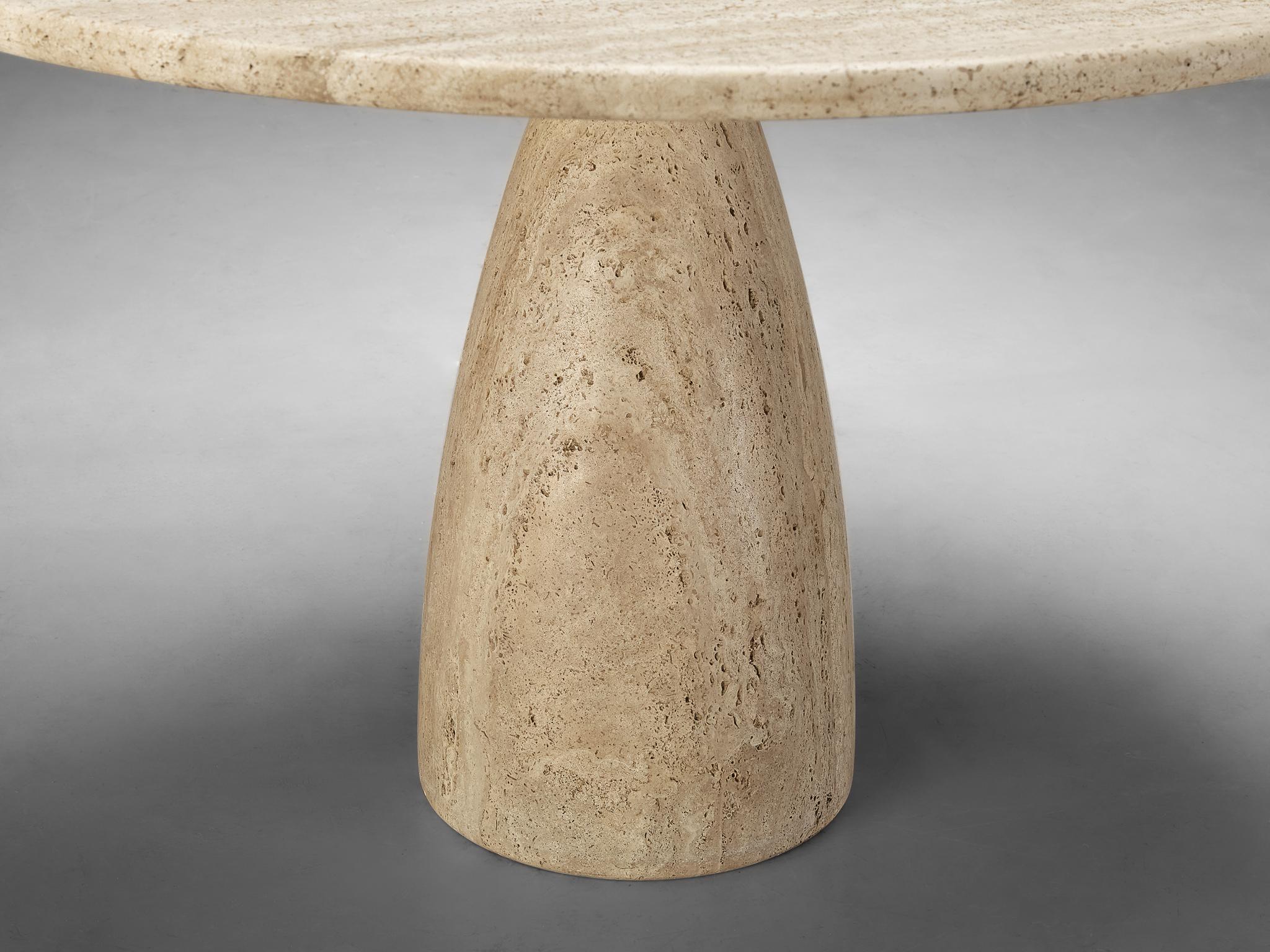 Peter Draenert Round Travertine Dining Table 1