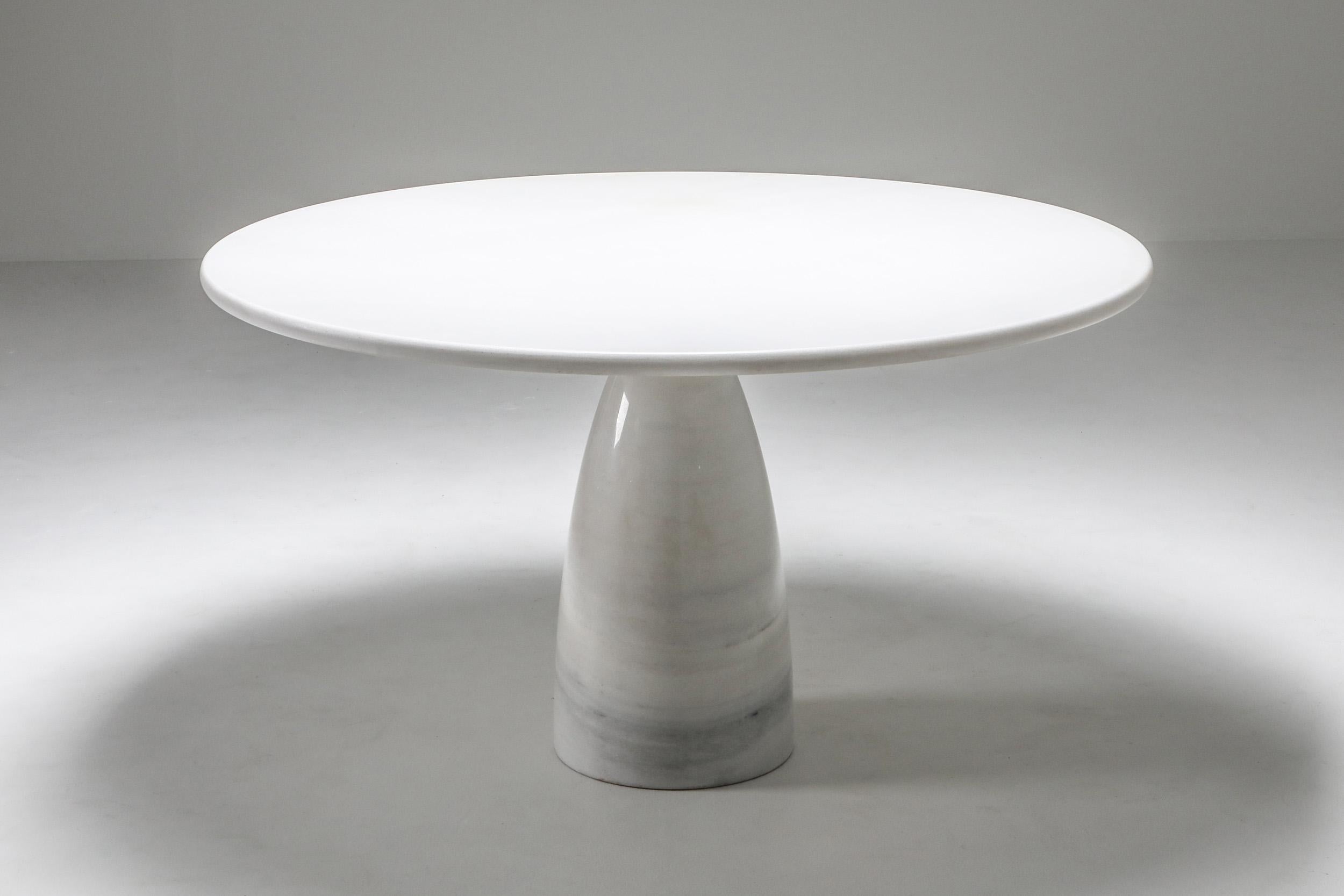 Post-Modern Peter Draenhert White Calacatta 'Finale' Marble Dining Table