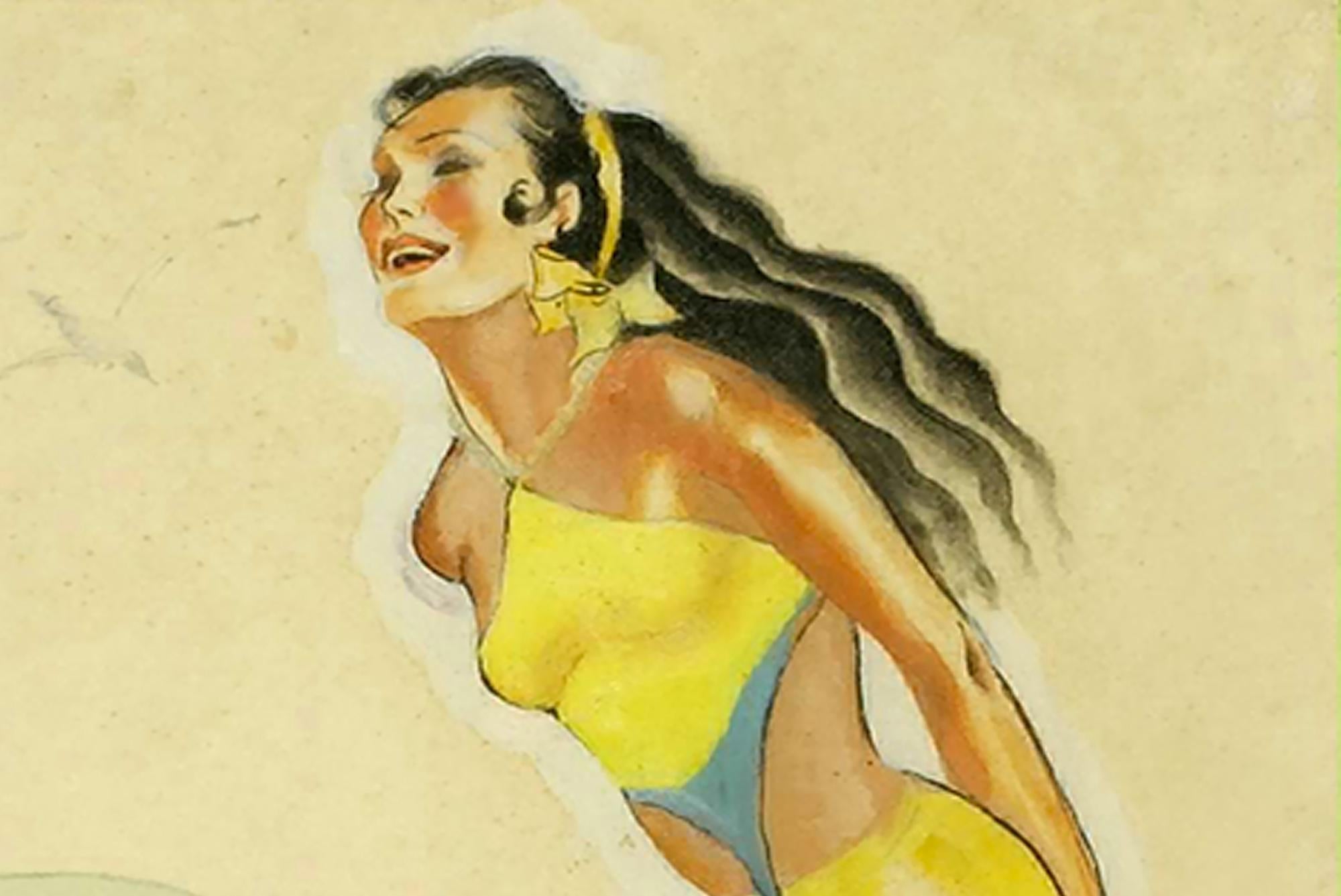 Portada Art Decó Pulp o portada de revista pin-up en venta 1