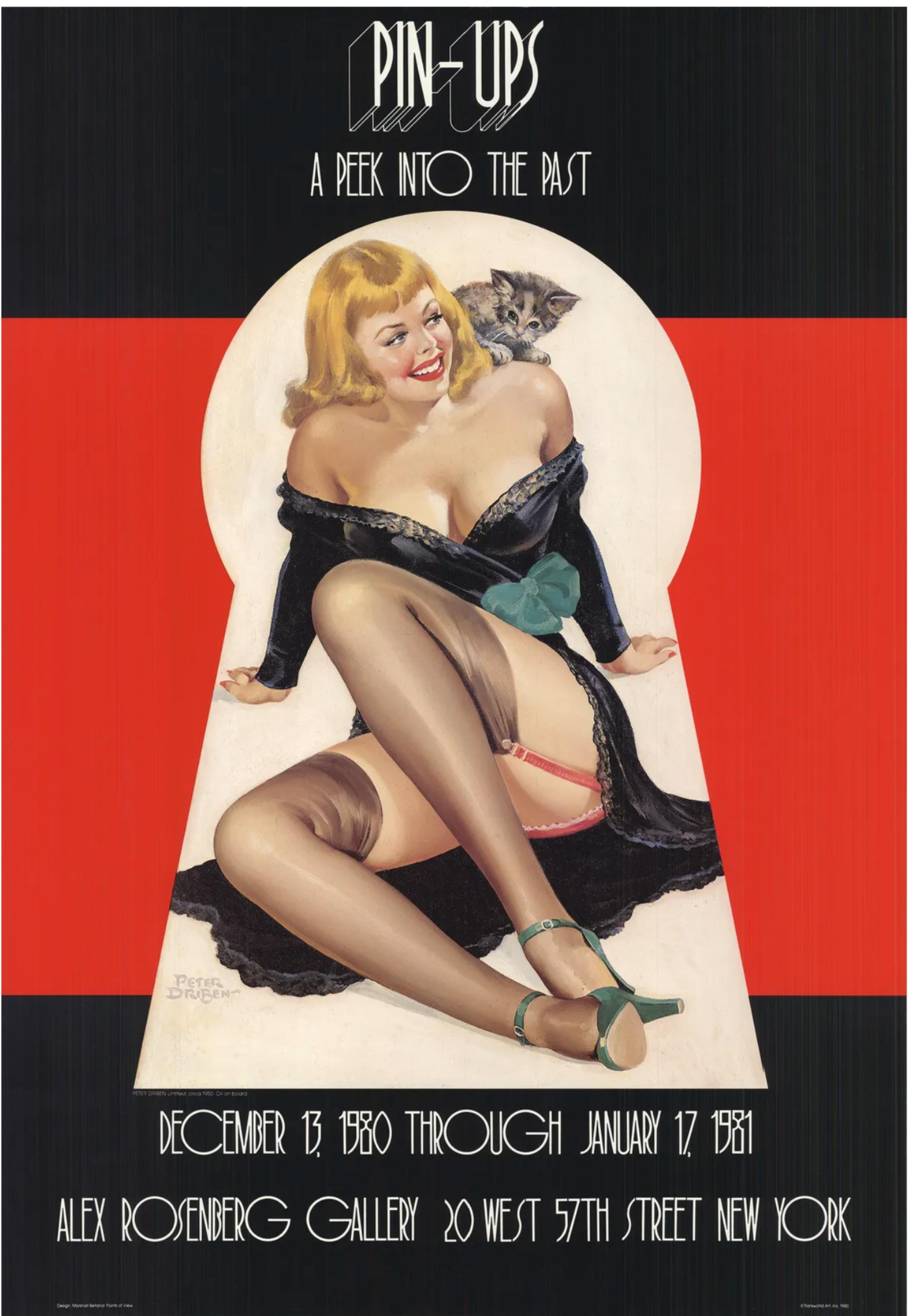 Peter Driben - Pin Ups - A Peek into the Past, rare vintage exhibition poster