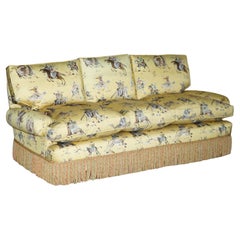 PETER DUDGEON FITZWILLIAM SOFA IN CHINOiSERIE STYLE UPHOLSTERY