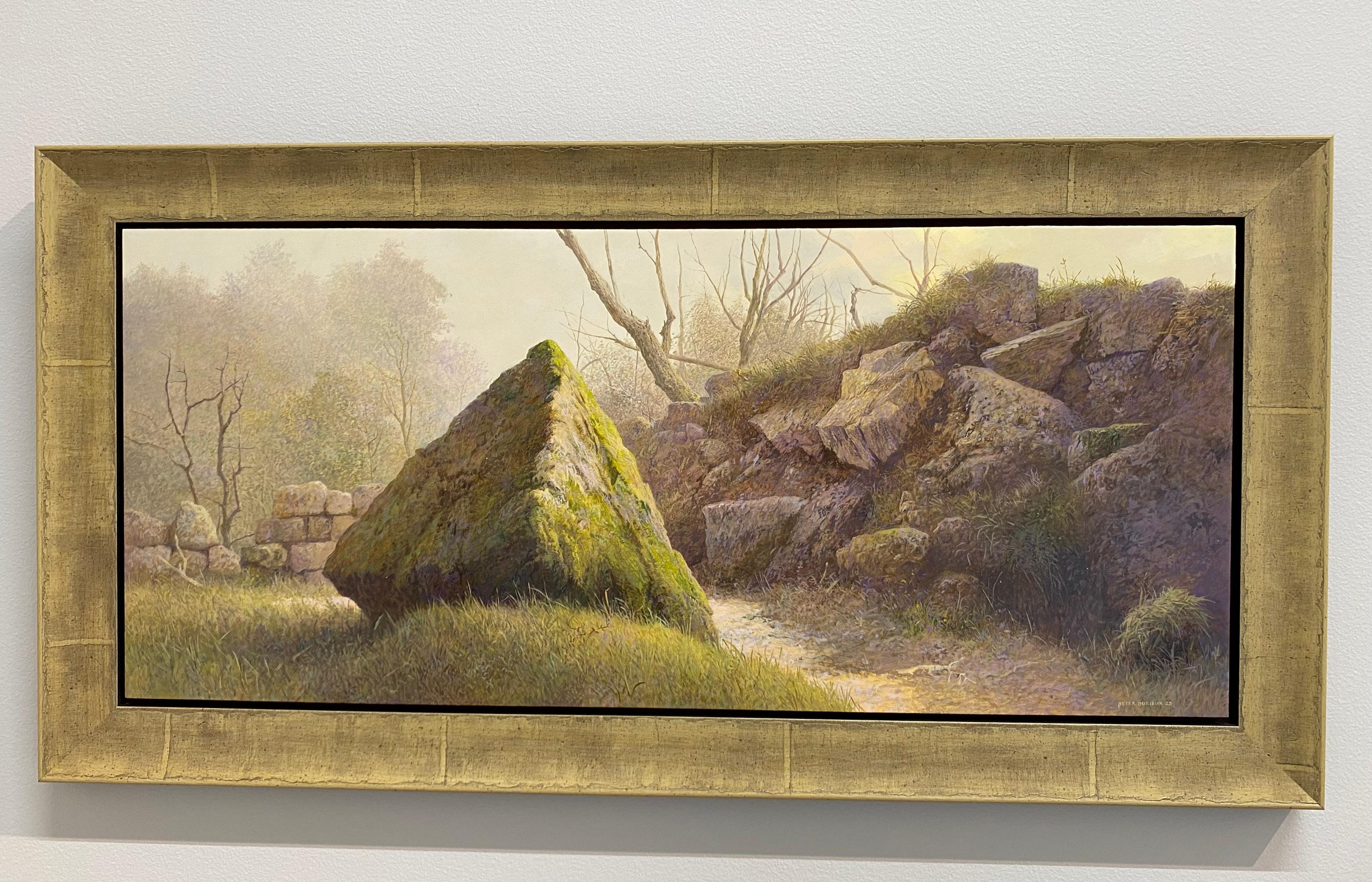 A tough Rock - 21st Century Contemporary Landscape Painting of a Forest For Sale 1