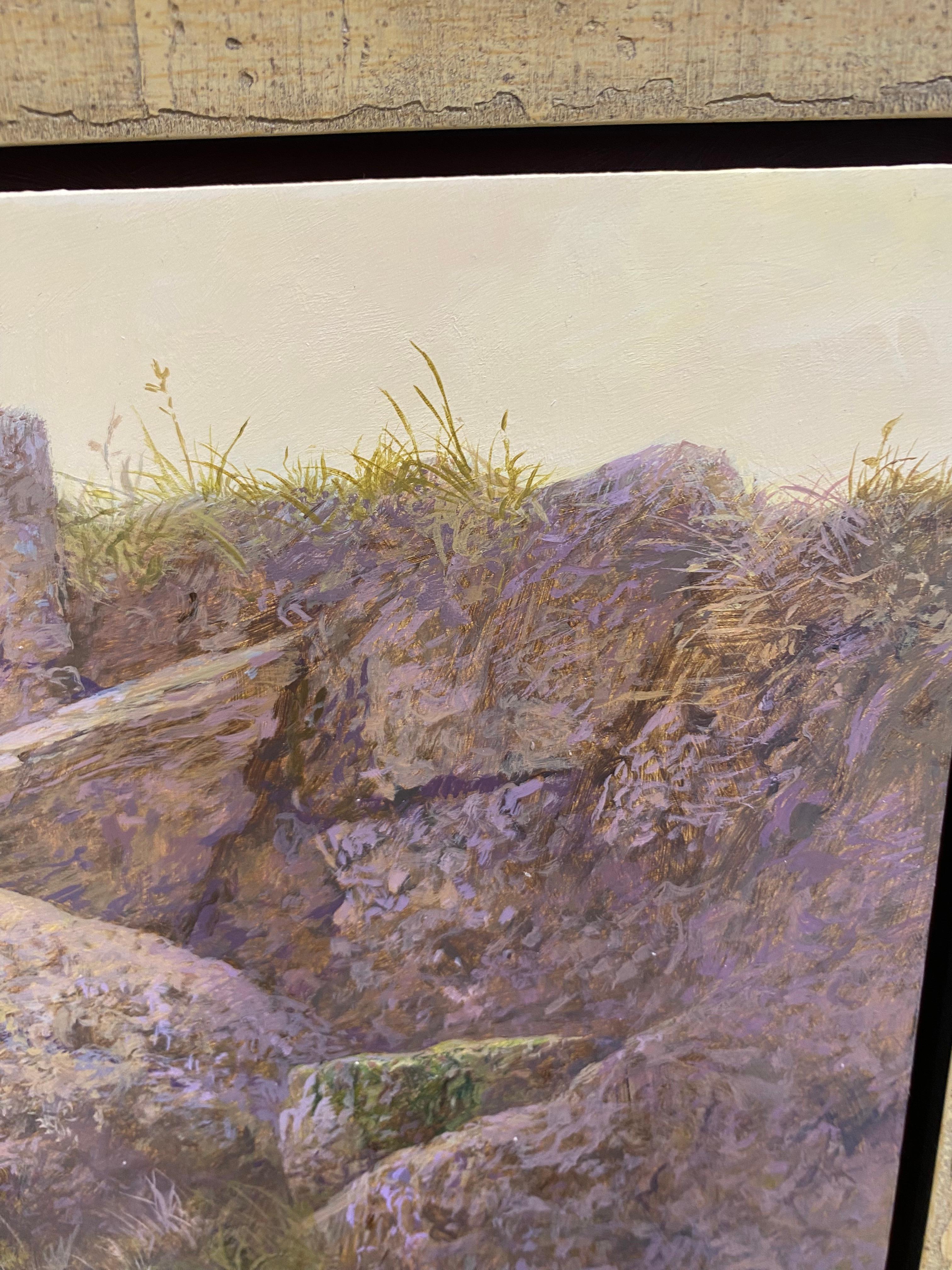 A tough Rock - 21st Century Contemporary Landscape Painting of a Forest For Sale 2