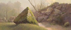A tough Rock - 21st Century Contemporary Landscape Painting of a Forest