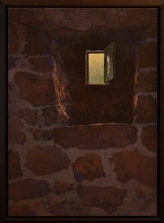 Ventana del sótano - Peter Durieux, Pintura acrílica contemporánea del siglo XXI