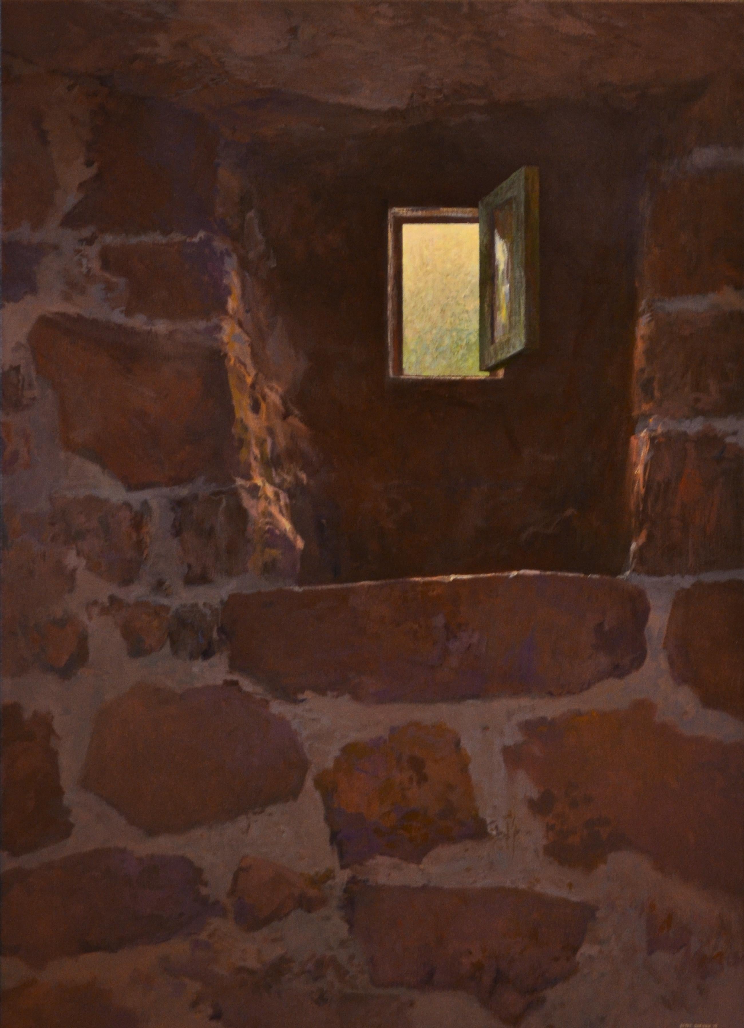 Basement Window - Peter Durieux, 21st Century Contemporary Acrylic Painting