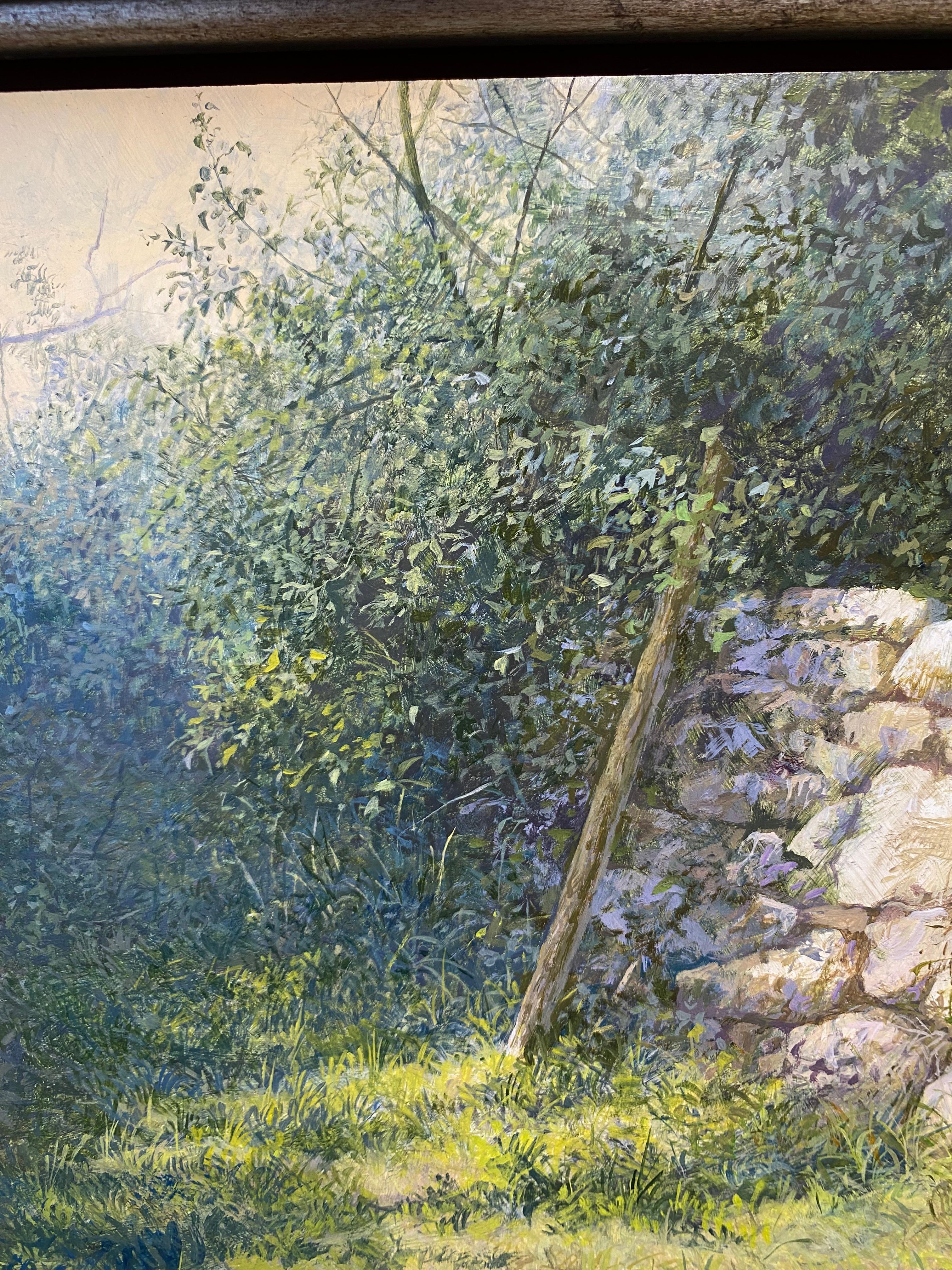 Hidden Path - 21st Century Contemporary Landscape Painting of a Forest For Sale 3