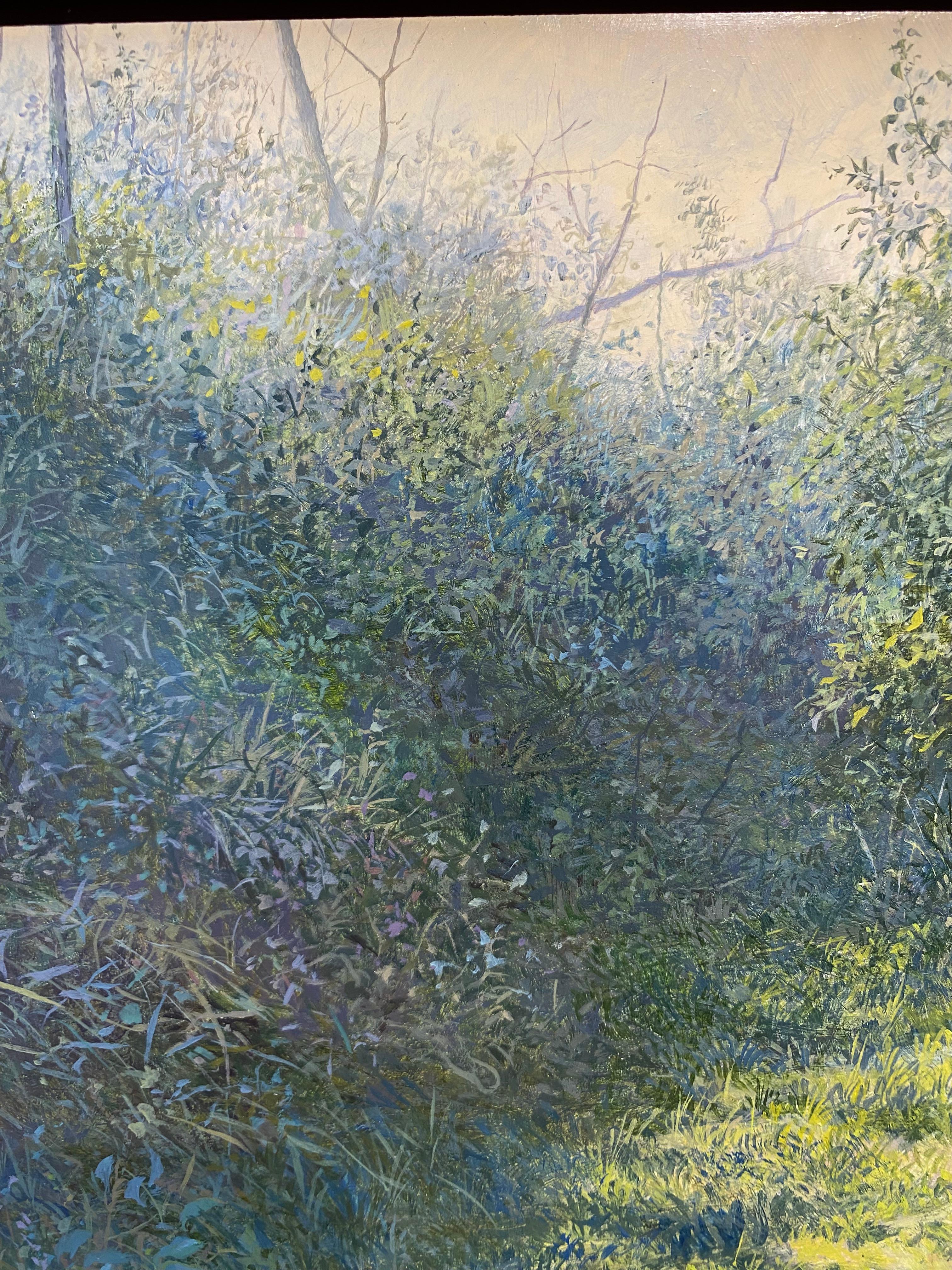 Hidden Path - 21st Century Contemporary Landscape Painting of a Forest For Sale 4