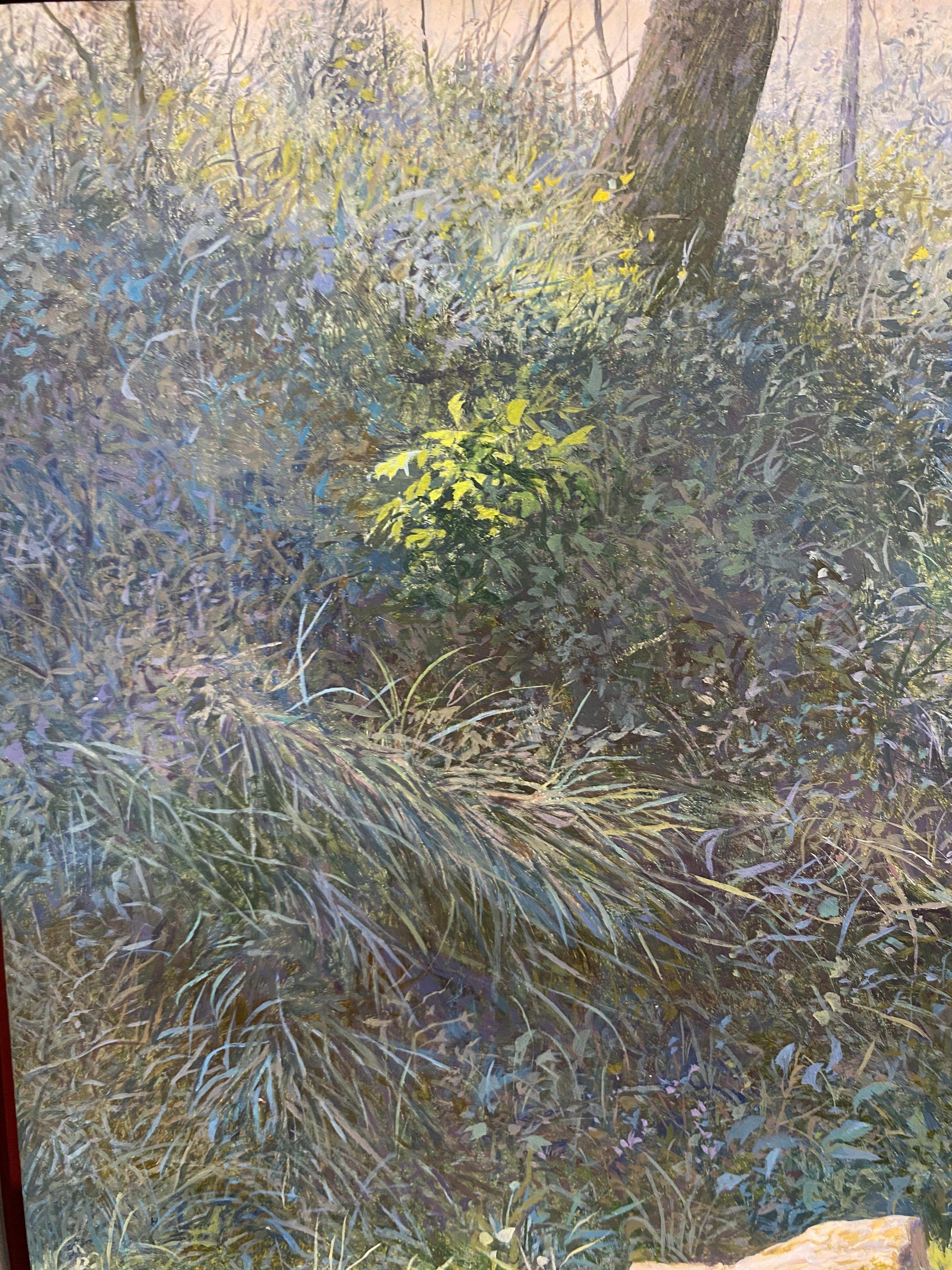Hidden Path - 21st Century Contemporary Landscape Painting of a Forest For Sale 5