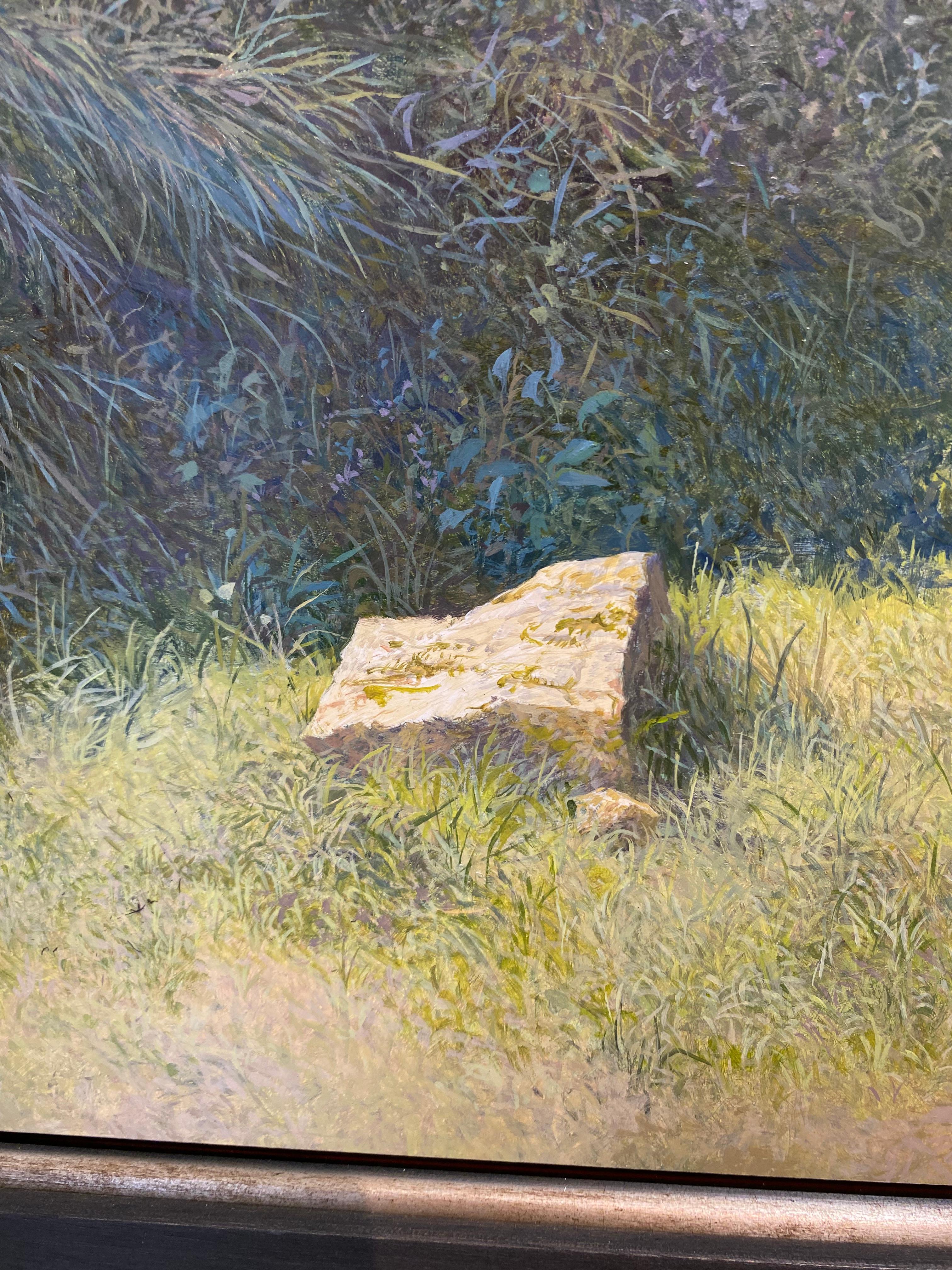 Hidden Path - 21st Century Contemporary Landscape Painting of a Forest For Sale 6