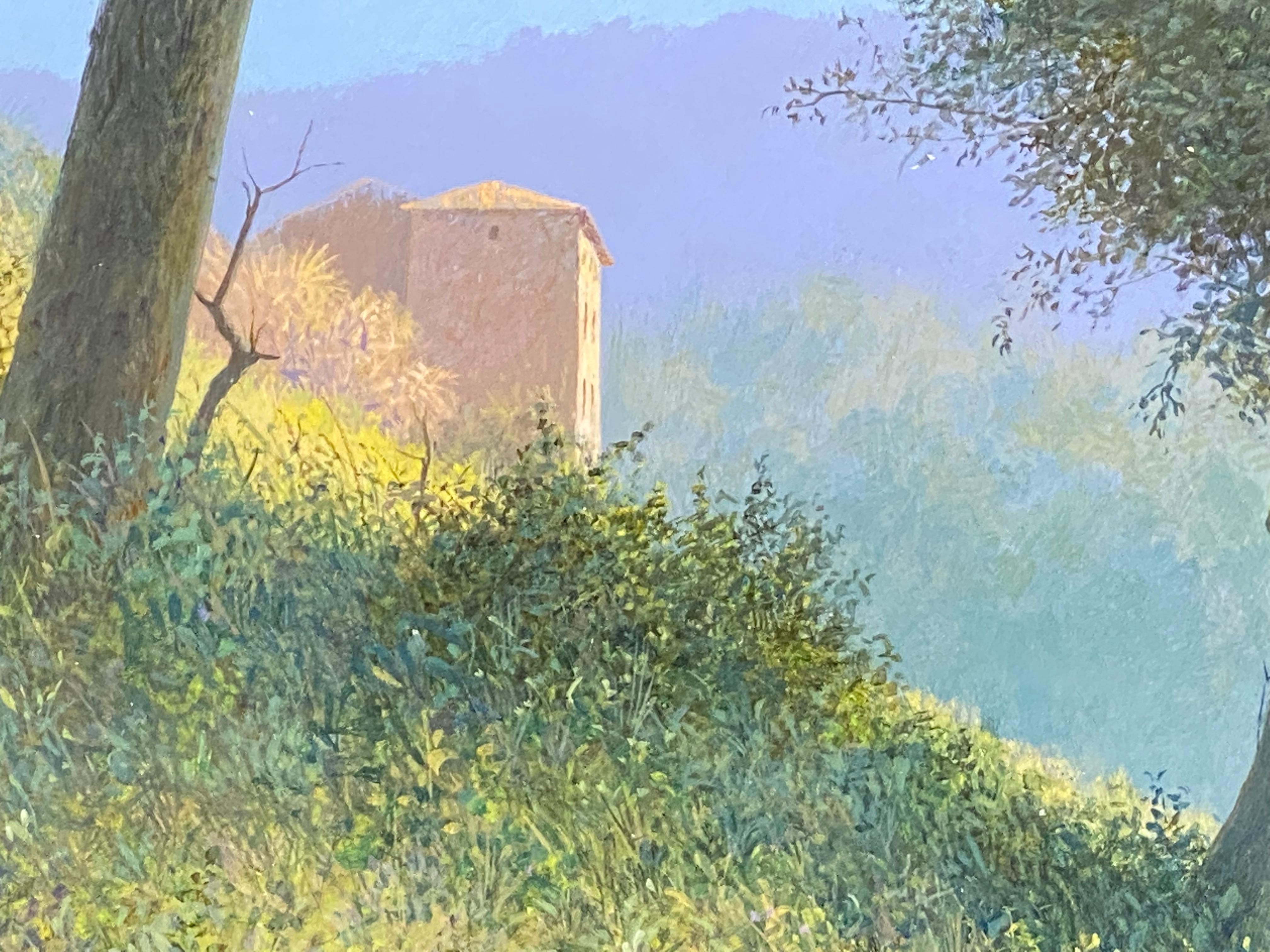 Le Vigneron - Peinture de paysage française contemporaine du XXIe siècle - Contemporain Painting par Peter Durieux