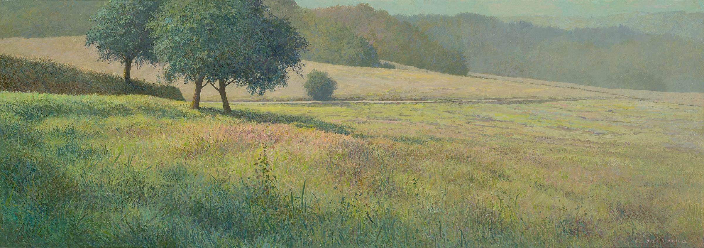 Peter Durieux Landscape Painting – In der Nähe von Belvès- Zeitgenössische französische Landschaftsmalerei des 21.