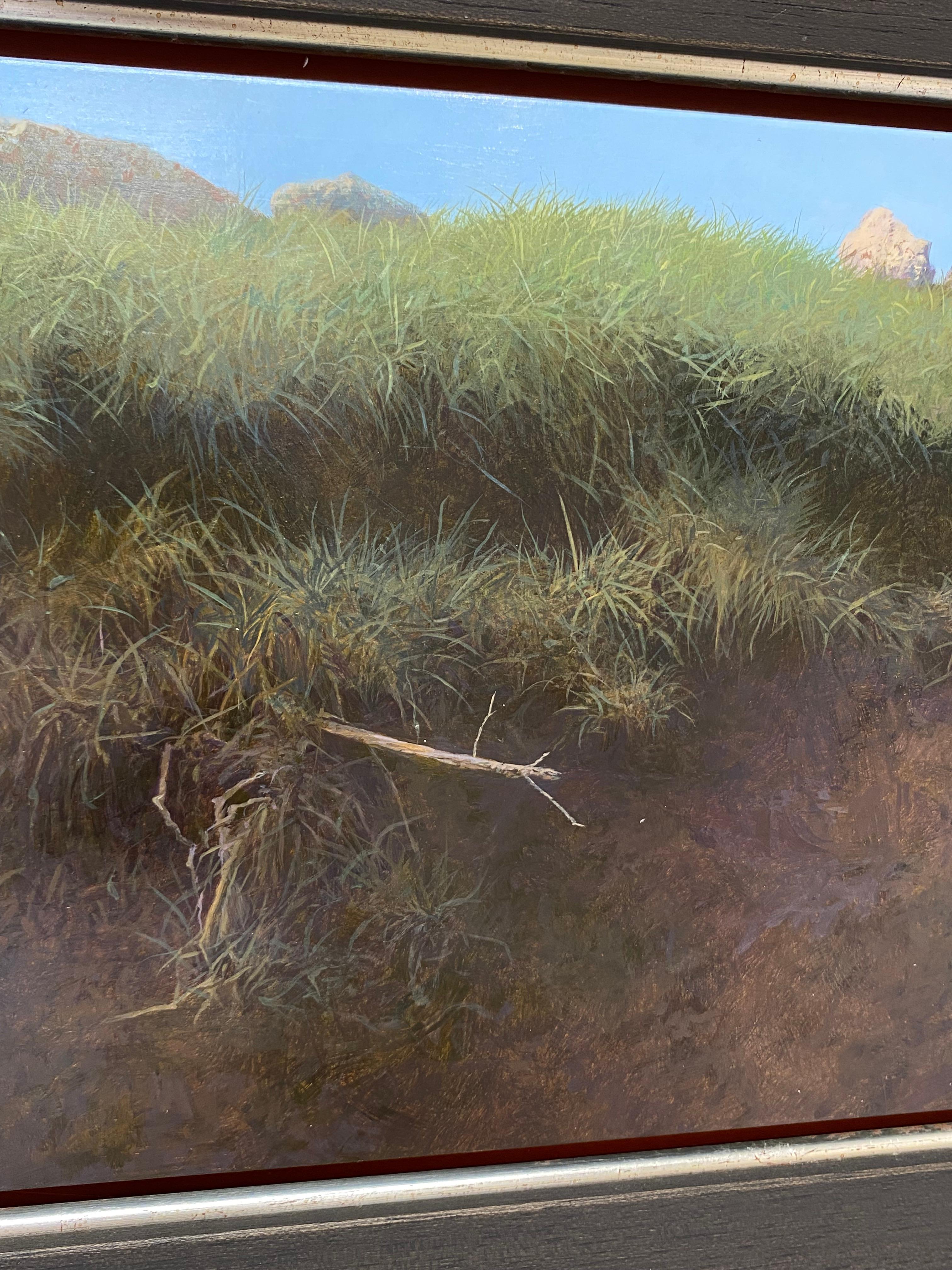 Appena superato Moulinas - Quadro di paesaggio contemporaneo del XXI secolo raffigurante una foresta - Landscape Painting Marrone di Peter Durieux