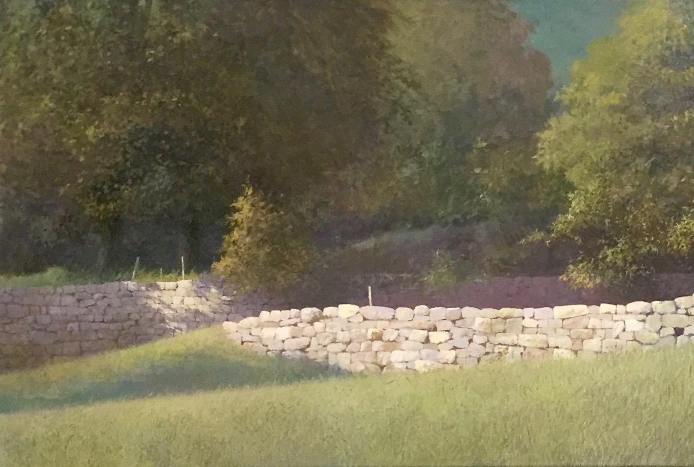 La Ribeyre, 21st Century French landscape painting, Ardeche, by Peter Durieux 1