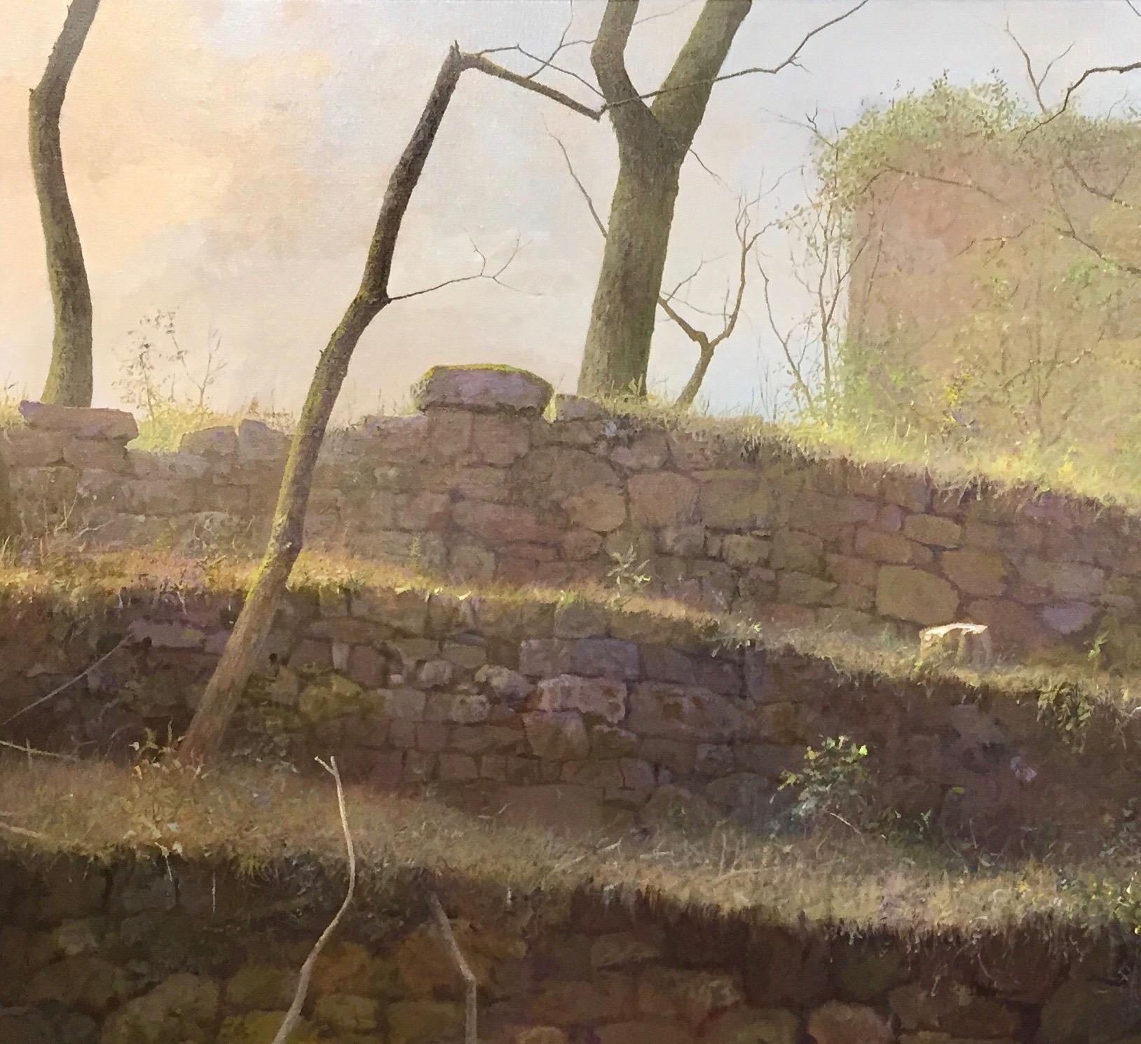 Les terres au Coulet - Peinture de paysage contemporaine du 21e siècle dans l'Ardeche - Contemporain Painting par Peter Durieux