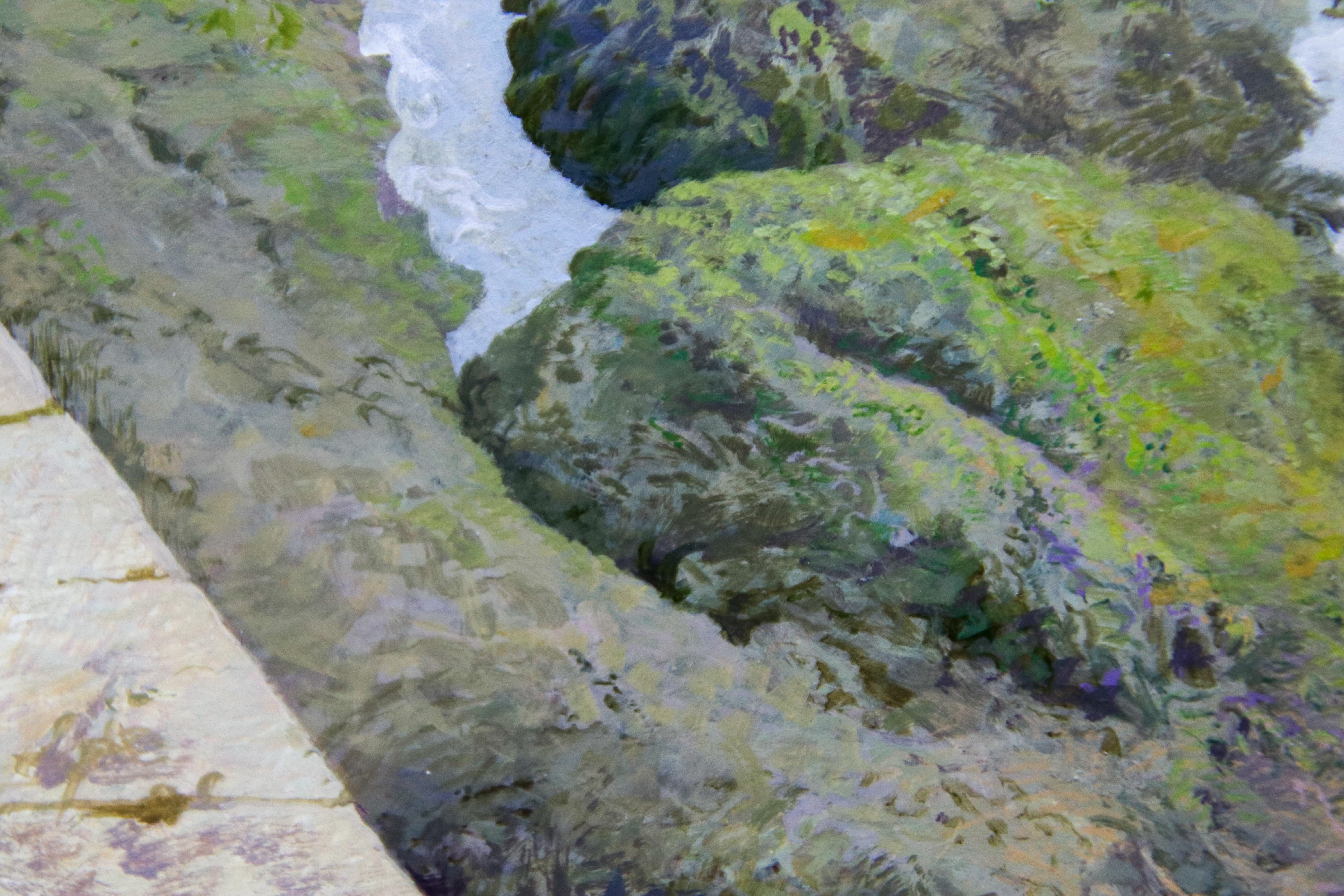 Il molo di Brigneau - Acrilico contemporaneo del XXI secolo di Peter Durieux in vendita 3