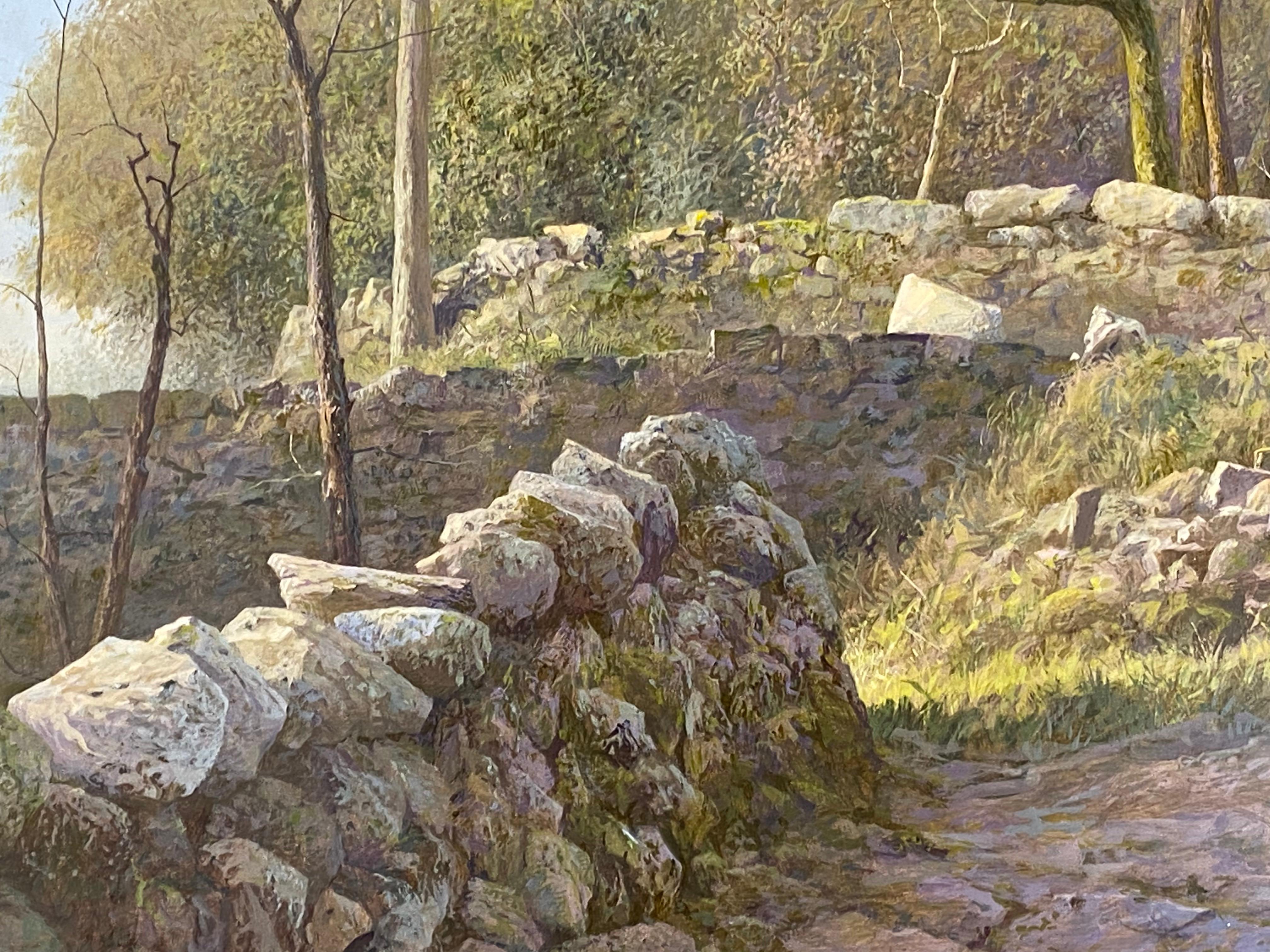 Peter Durieux
The road to Maij
28 x 45 cm
*( Framed in silver metallic wooden frame, included, 32,5 x 49,5cm)

This painting is made by Dutch artist Peter Durieux. Painting in his studio in Groningen he feels like he is back in the Ardèche in
