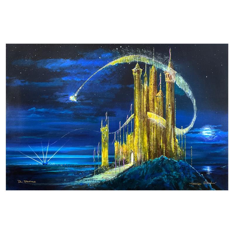 Peter Ellenshaw Print – „Gold Castle“ Limitierte Auflage auf Leinwand von Disney Fine Art