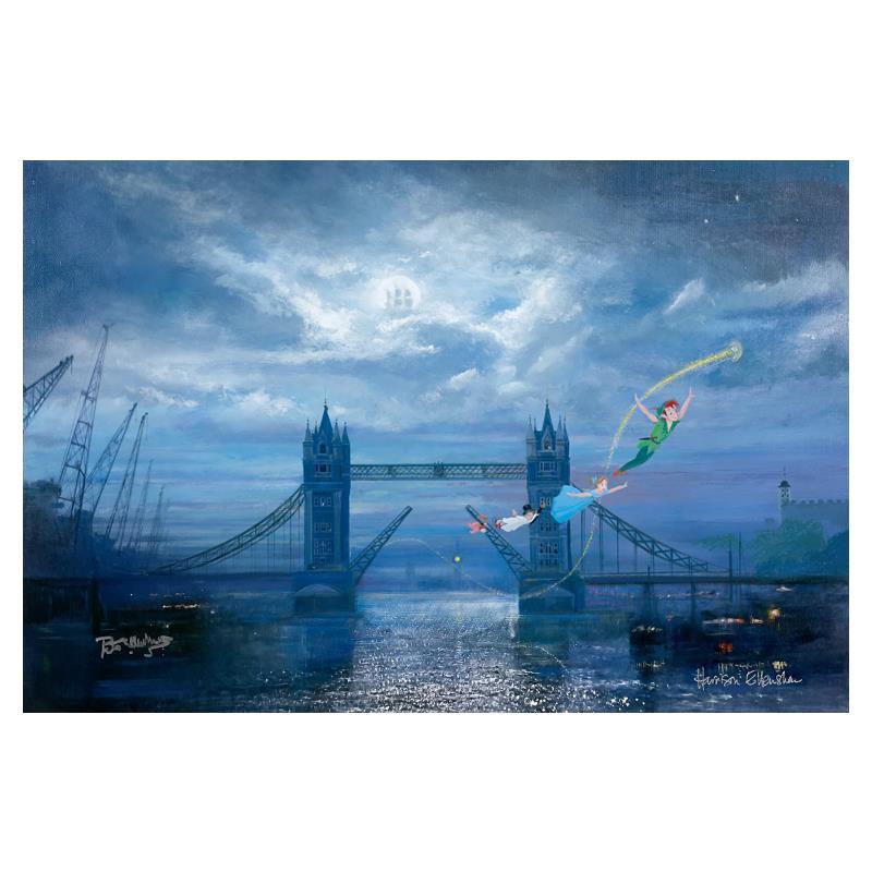 Peter Ellenshaw Figurative Print - "We Can Fly" Limited Japanese Edition on Canvas from Disney Fine Art