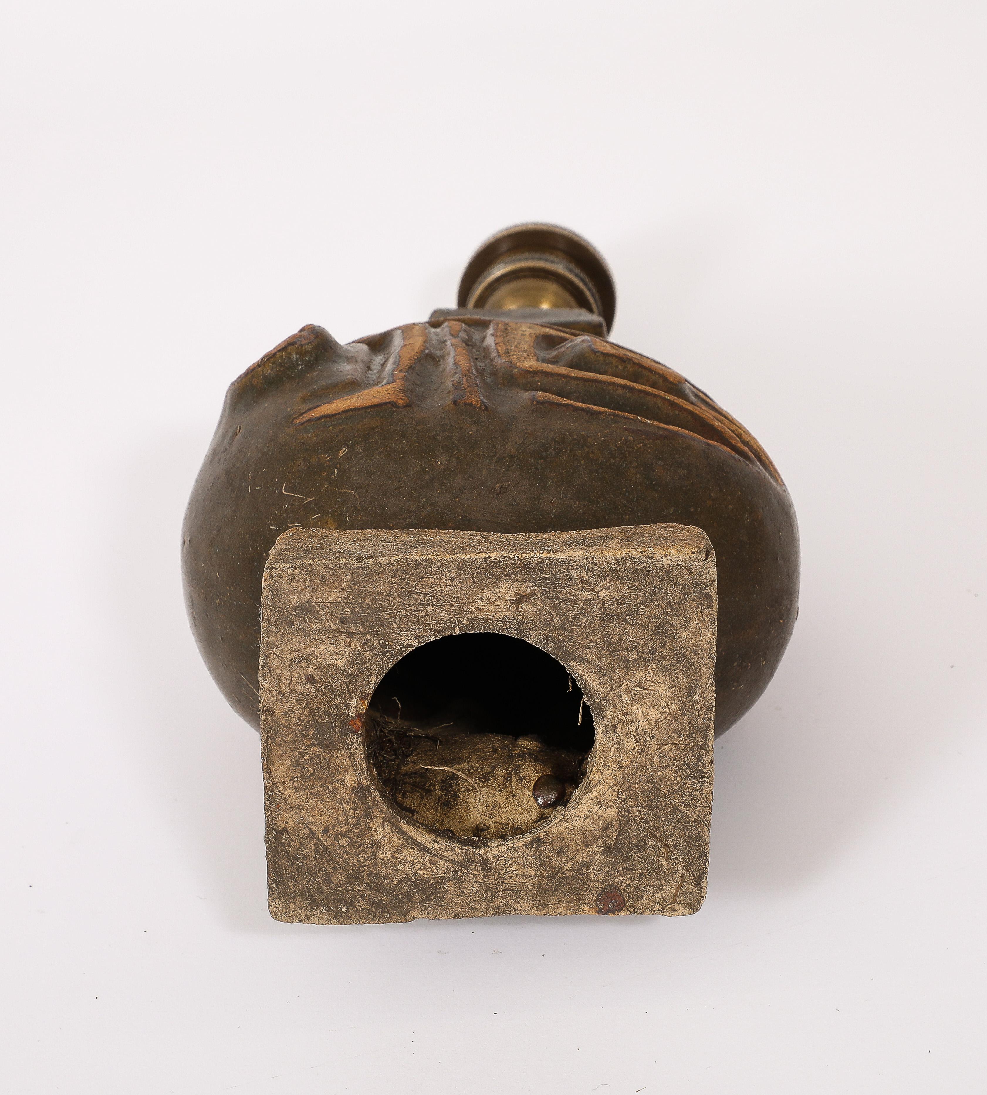 Peter Ellery Green Brutalist Pottery Lamp, UK 1950's For Sale 4