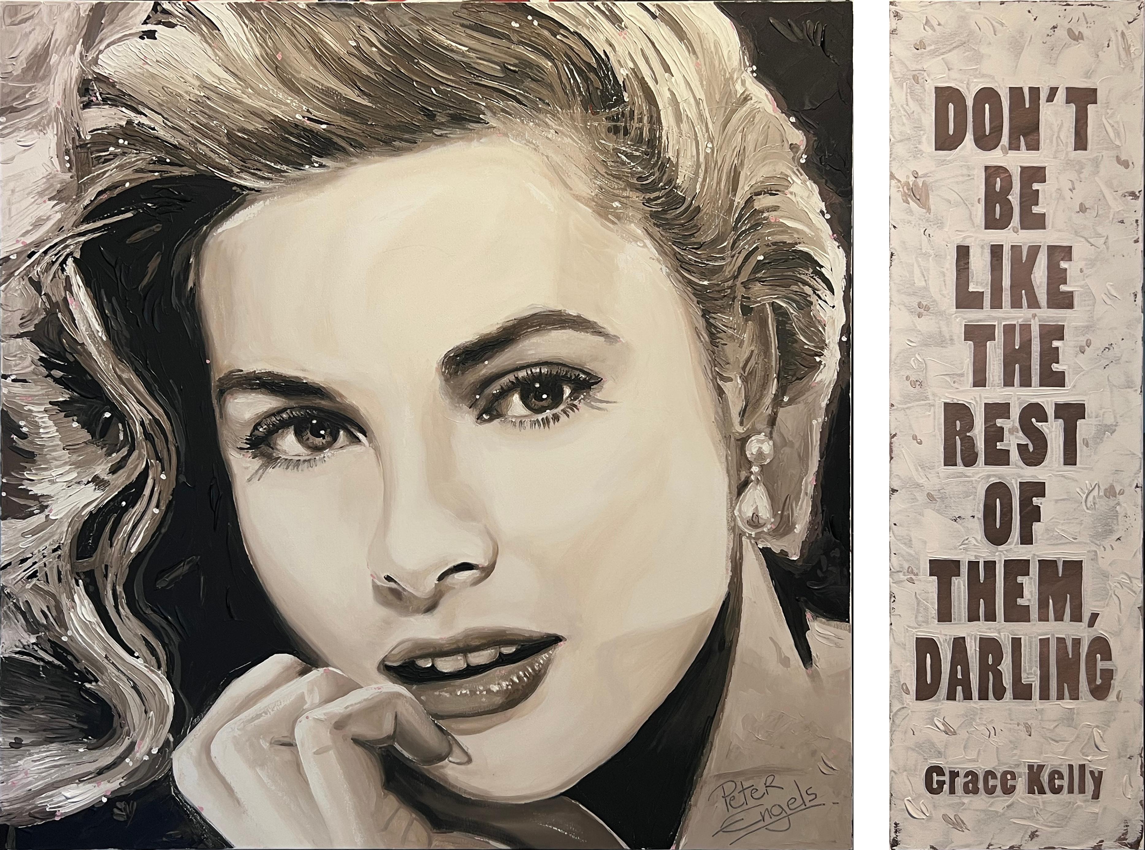 Grace Kelly with inspirational quote - modern portraiture iconic famous painting