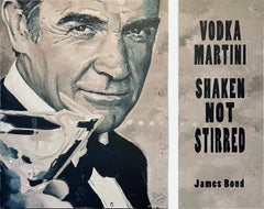James Bond actor Sean Connery with quote - modern famous painting iconic classic