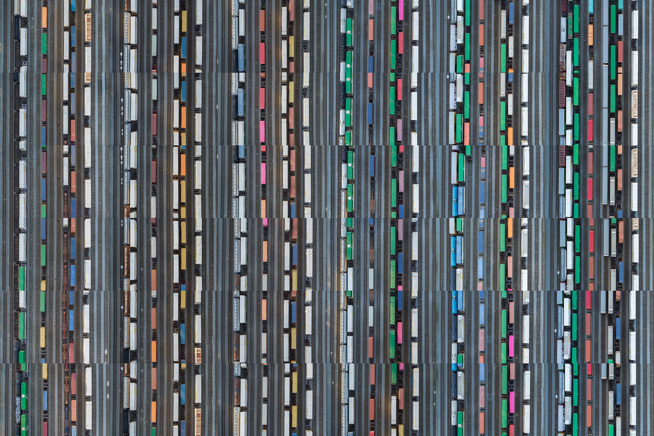 "Railroad Cars, Atlanta, Georgia X 36" - Composite Image Photography - Cubism