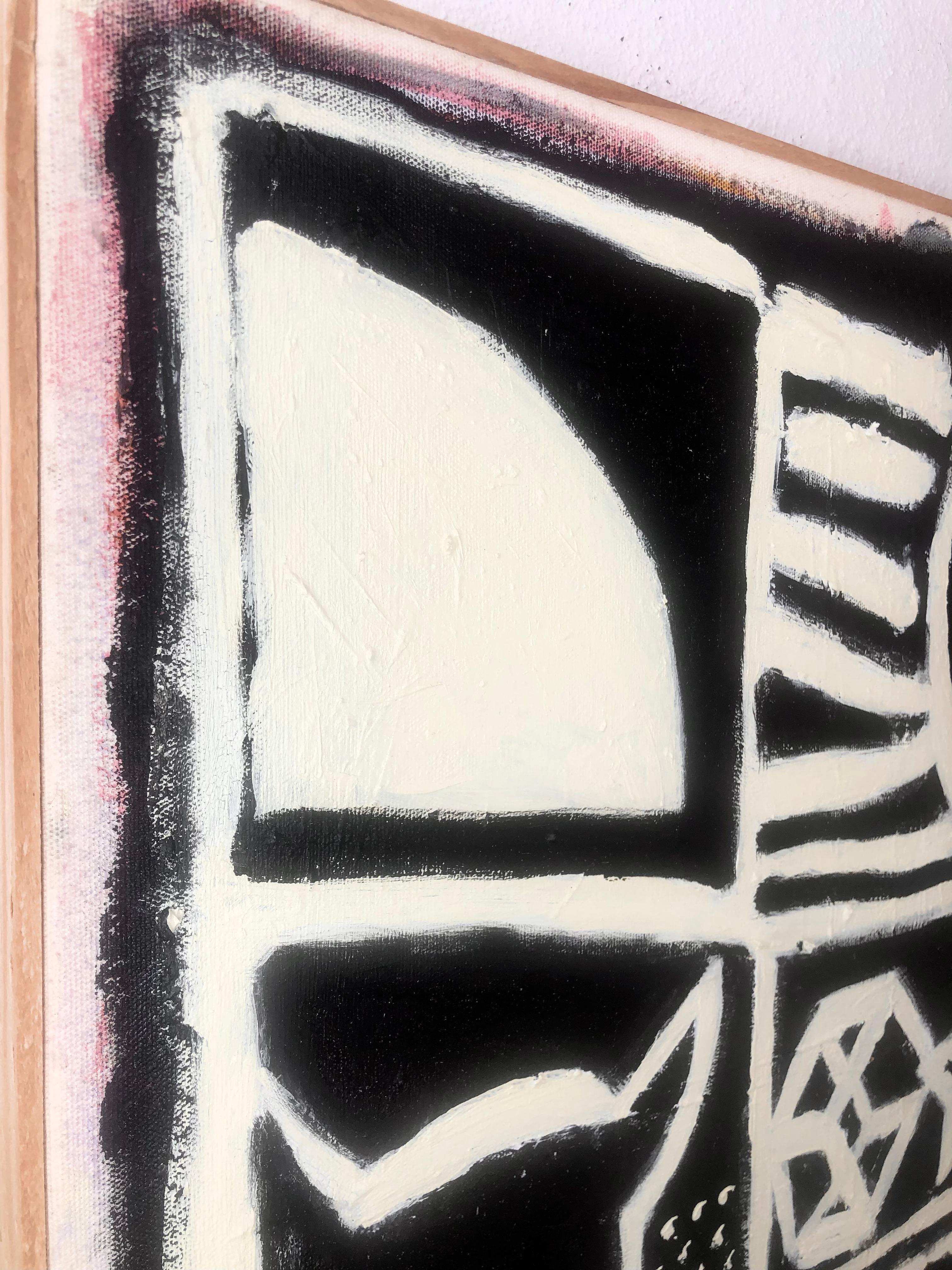 ABSTRACT Contemporary Geometric Black White Peter Evans London New Artist Brazil en vente 2