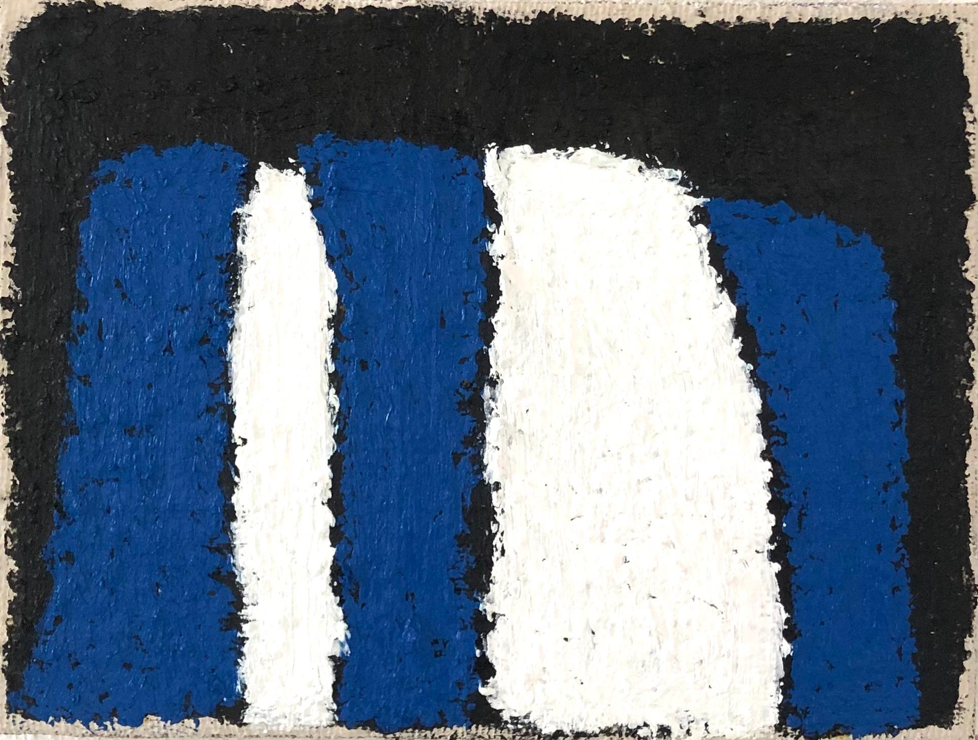 ABSTRACT Contemporaneo Geometrico Blu Bianco Peter Evans Londra Nuovo Artista Brasile 1