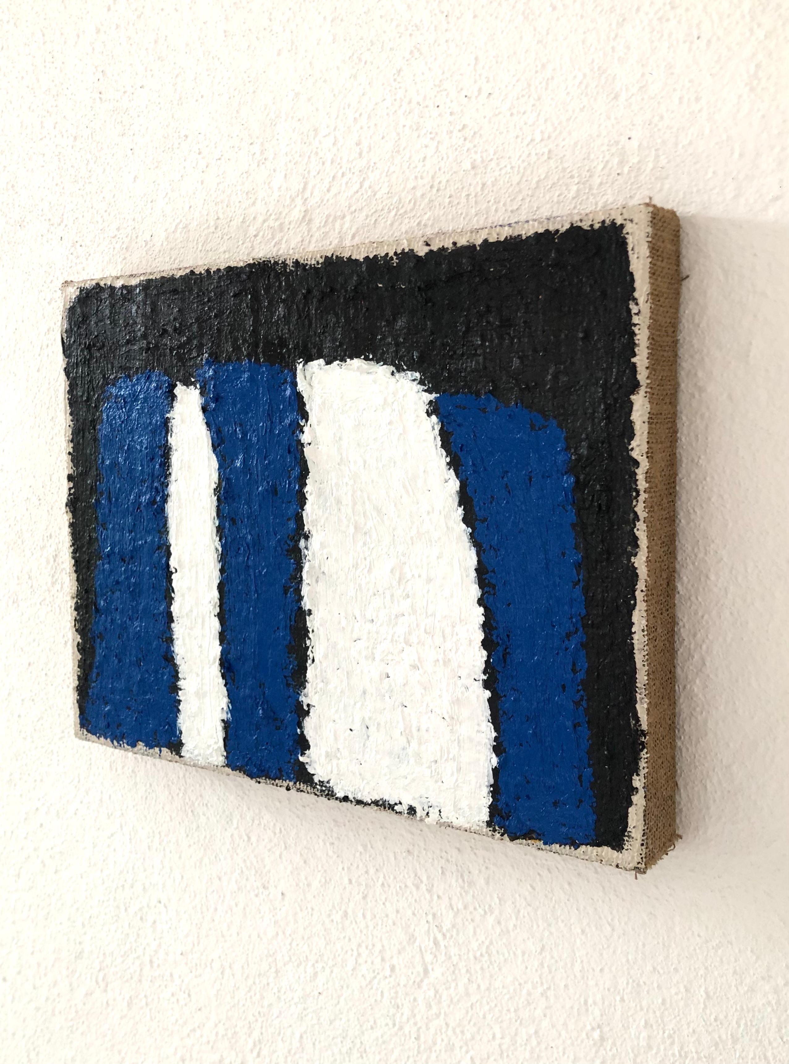 ABSTRACT Contemporaneo Geometrico Blu Bianco Peter Evans Londra Nuovo Artista Brasile 3