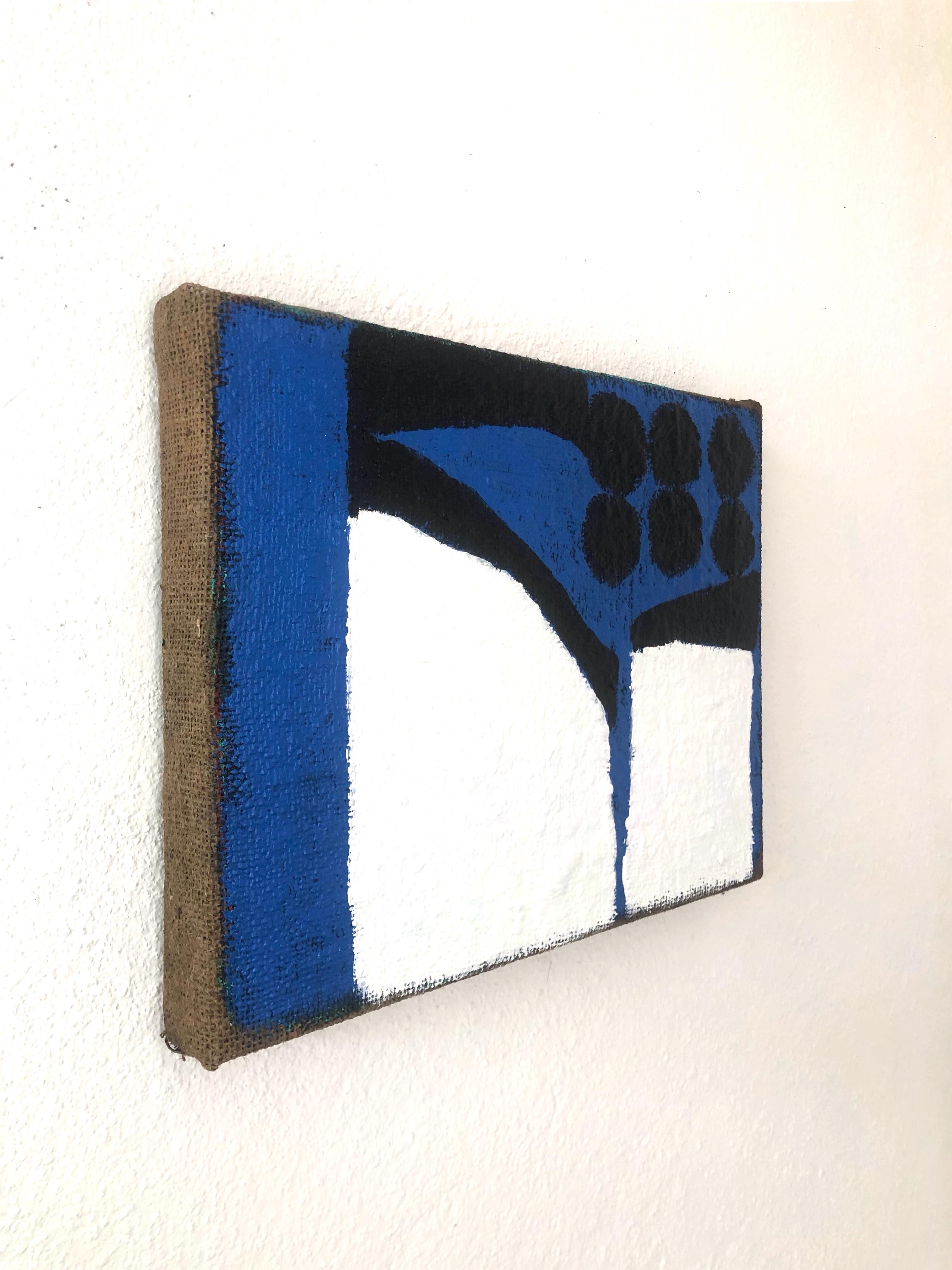 ABSTRACT Contemporaneo Geometrico Blu Bianco Peter Evans Londra Nuovo Artista Brasile in vendita 4