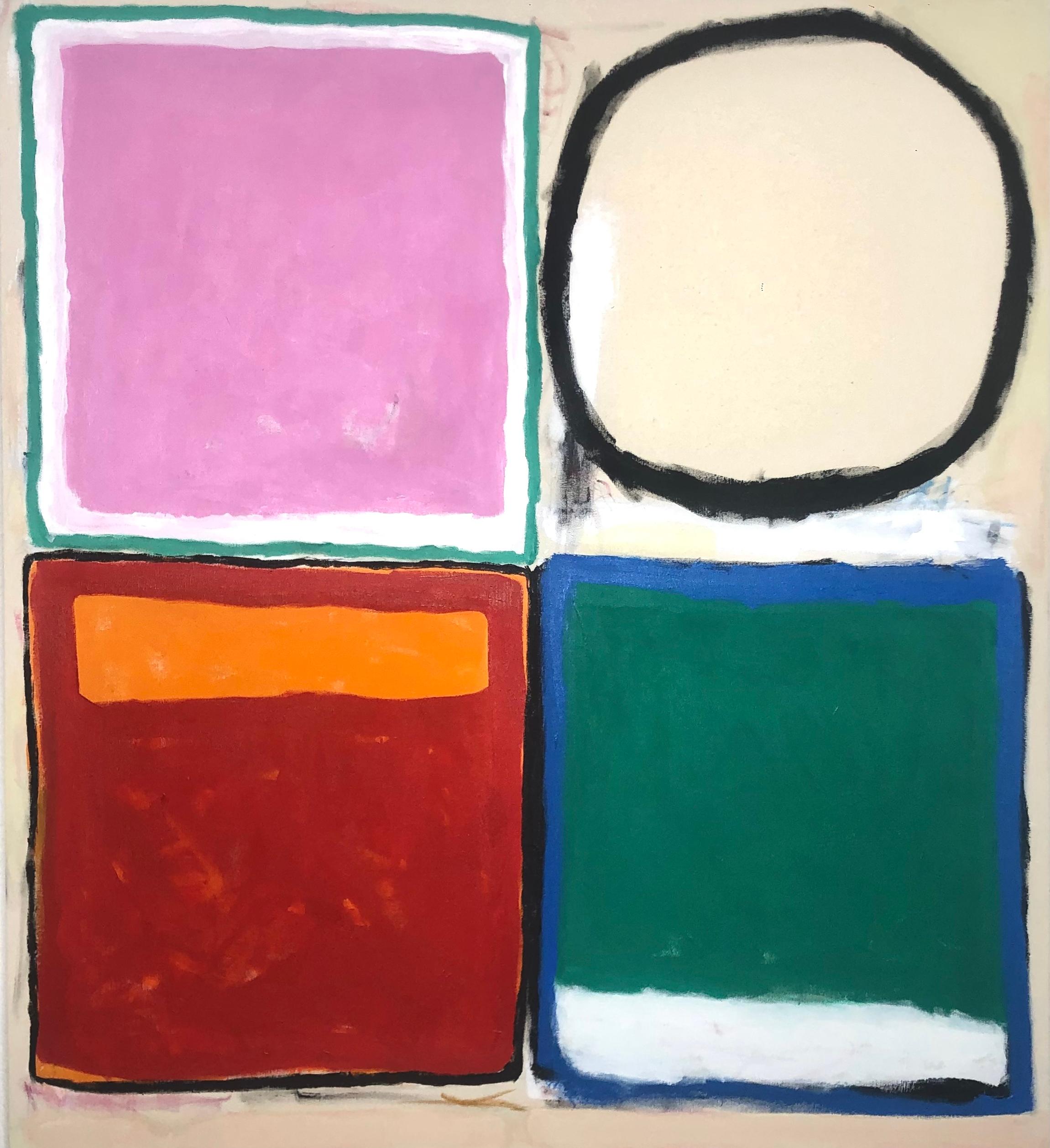 ABSTRACT Pastello geometrico contemporaneo Peters Evans Londra &New Artista Brasile - Painting di Peter Evans