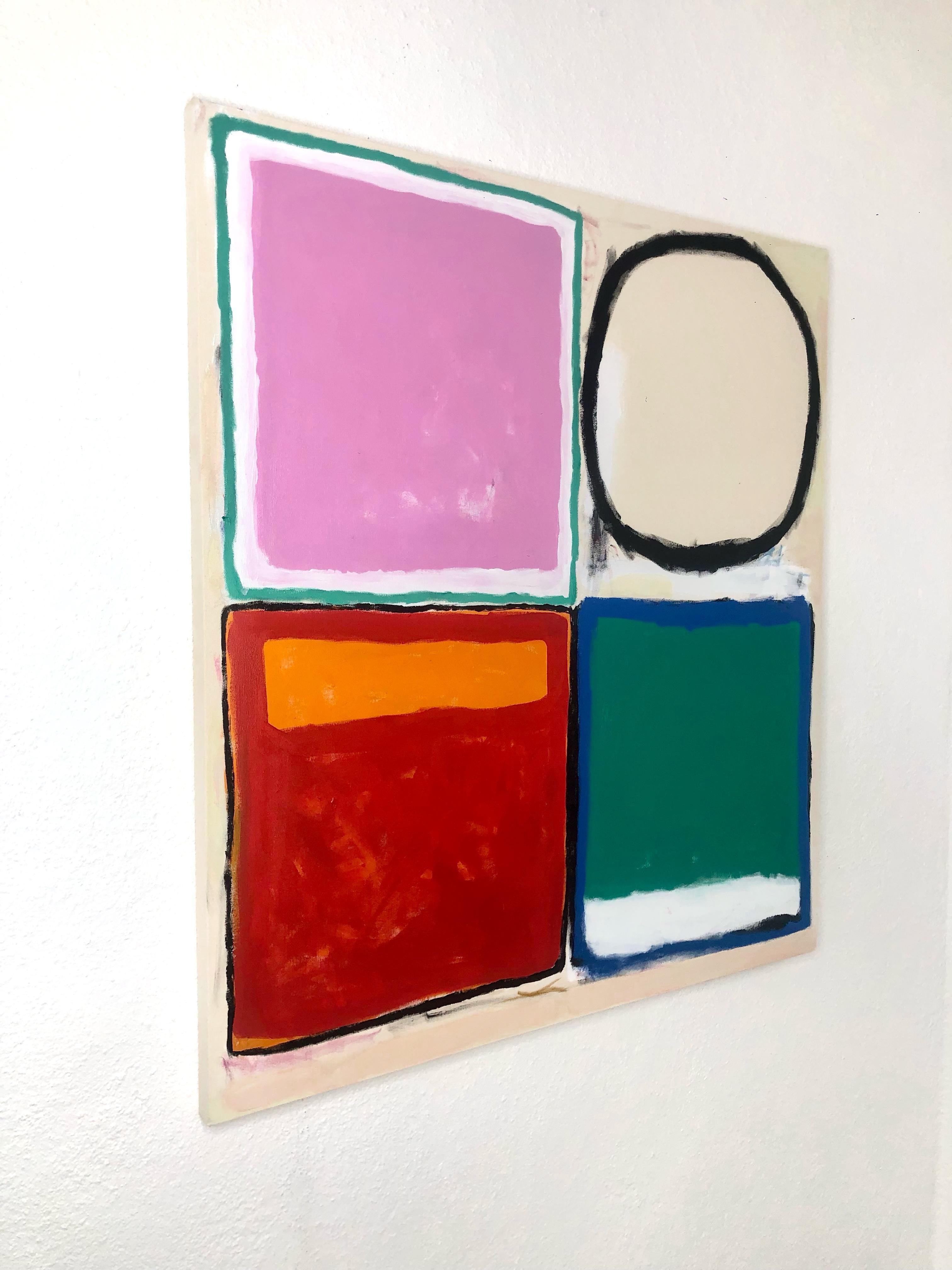 ABSTRACT Pastello geometrico contemporaneo Peters Evans Londra &New Artista Brasile - Painting Astratto di Peter Evans