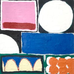 ABSTRACT Contemporaneo Geometrico Pastello Rosa Peters Evans Londra Nuovo Artista Brasile