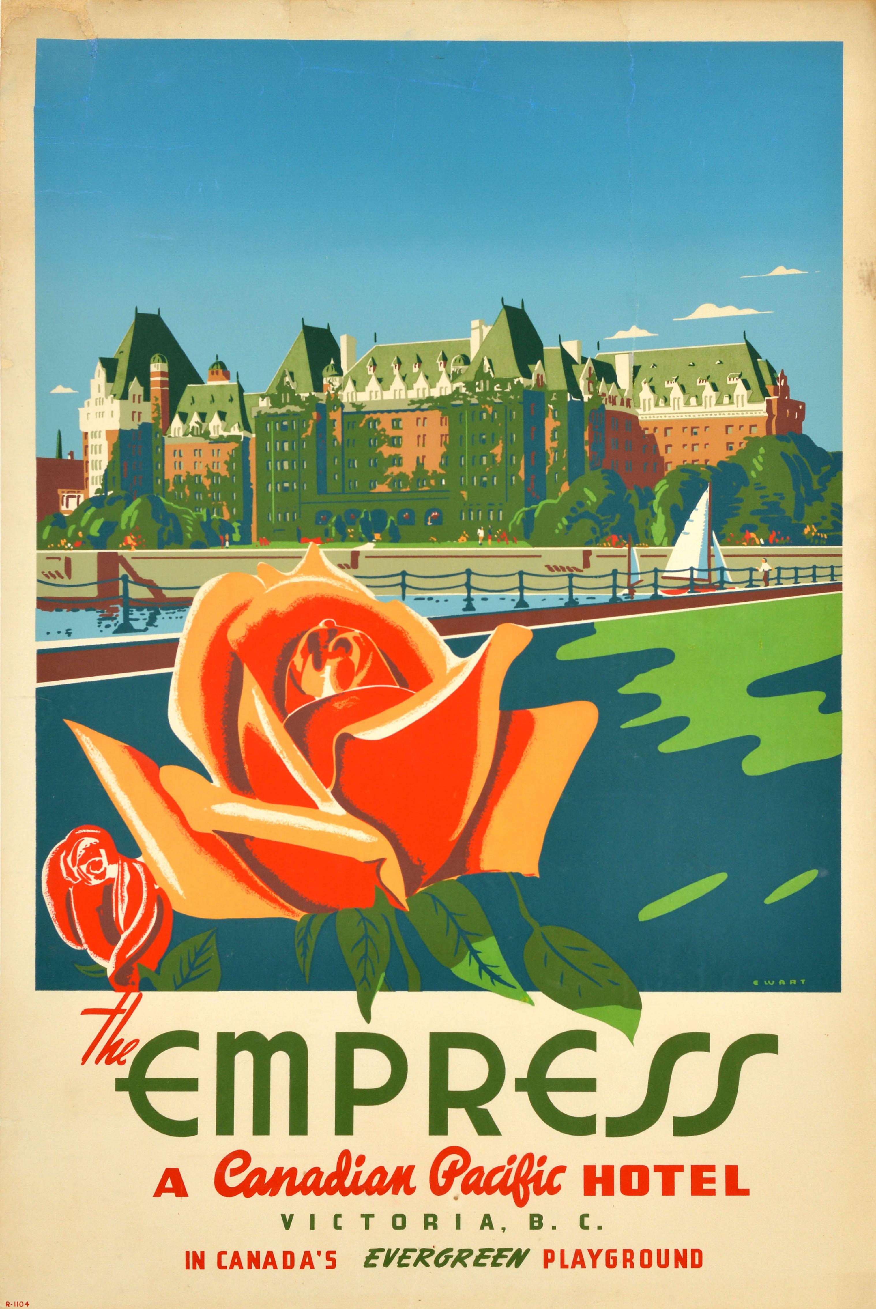 Peter Ewart Print - Original Vintage Travel Advertising Poster Empress Canadian Pacific Hotel Ewart