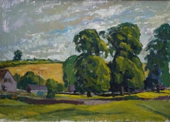 Wiltshire Landscape - British 1950's Post Impressionist art oil painting