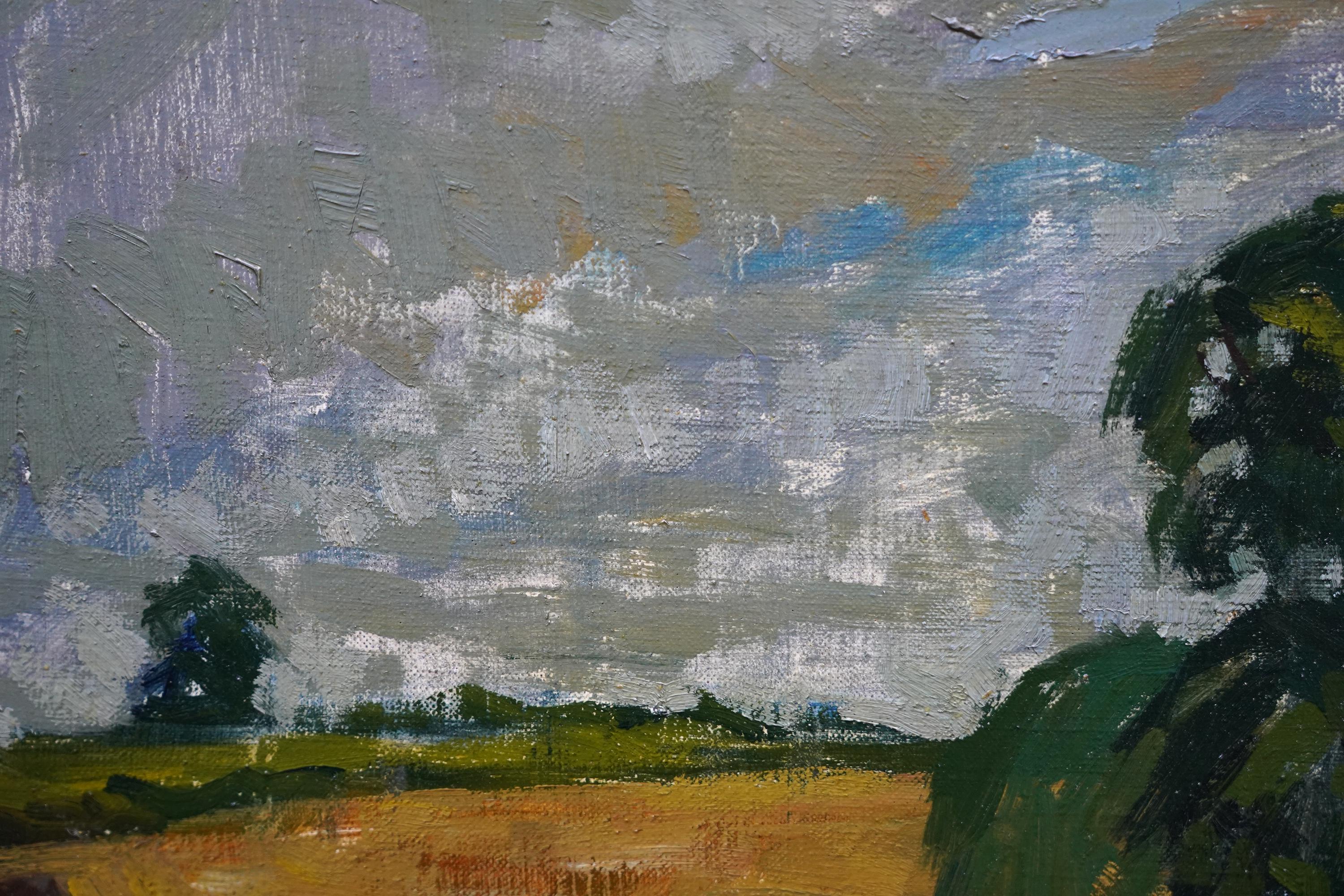 Wiltshire Landschaft - Britische 1950's Post Impressionist Kunst Ölgemälde im Angebot 1