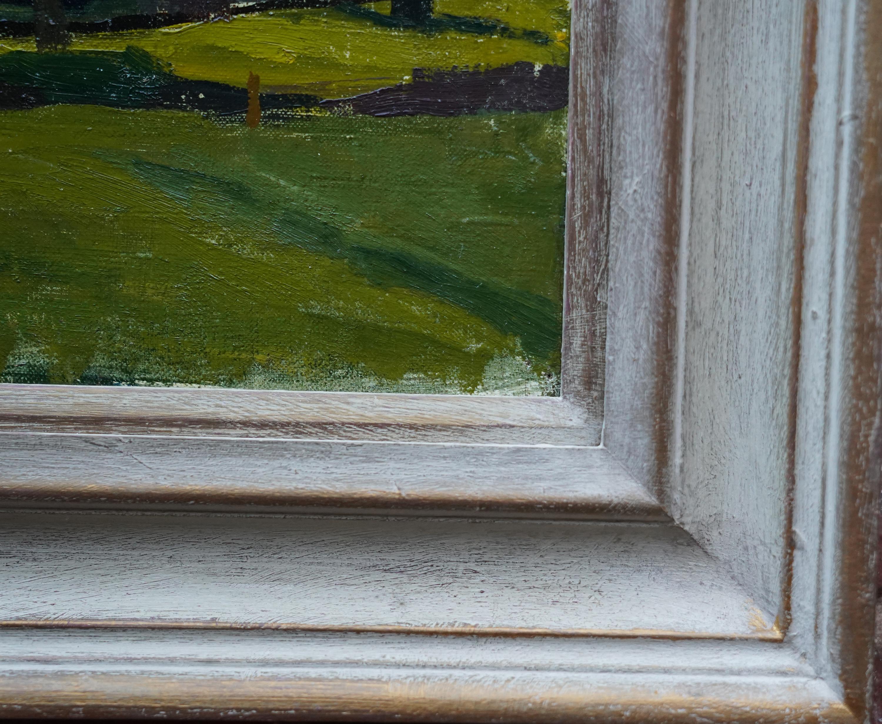 Wiltshire Landschaft - Britische 1950's Post Impressionist Kunst Ölgemälde im Angebot 3