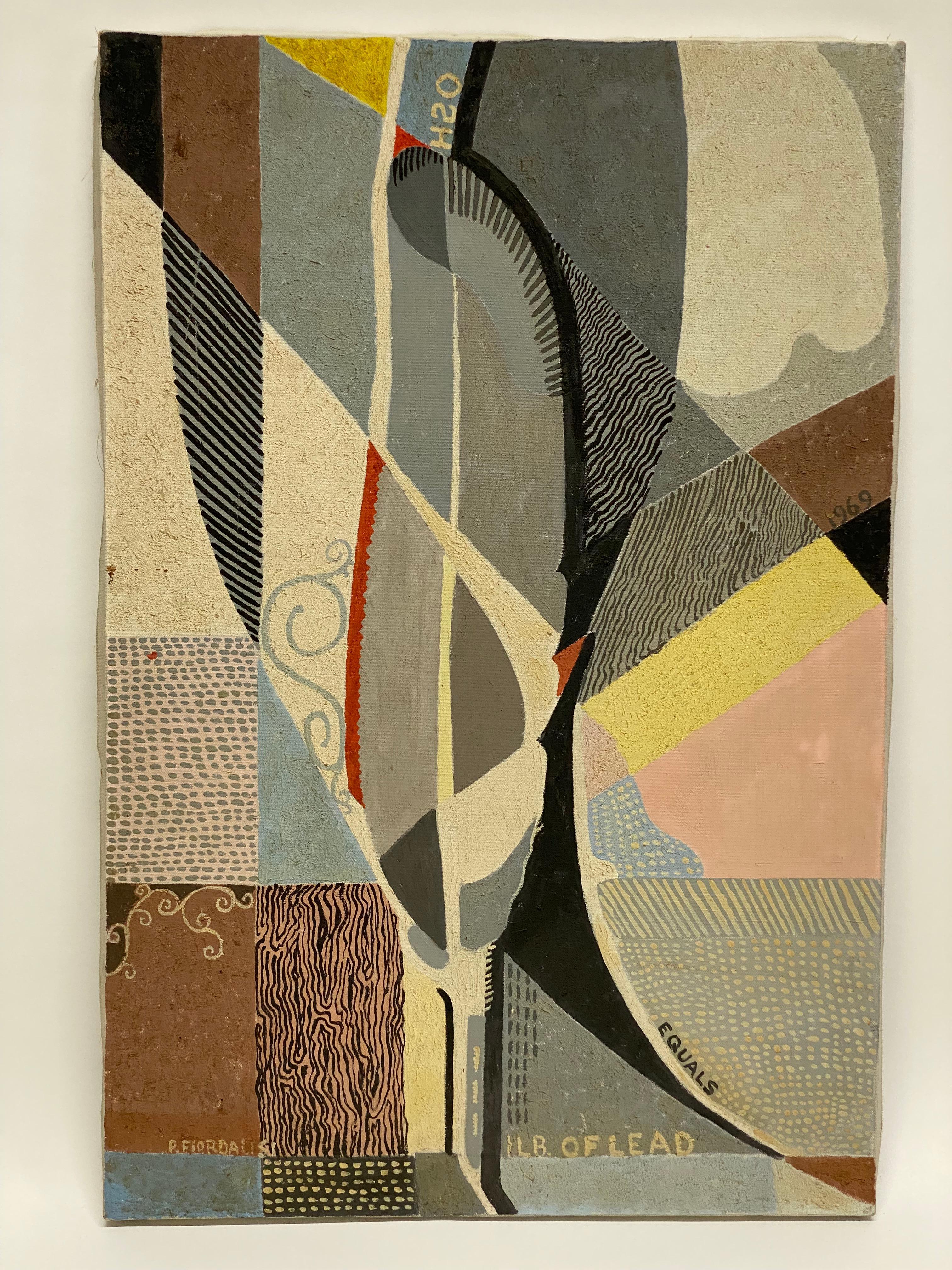 Mid-Century Modern Peter Fiordalisi 1960s Abstract Painting For Sale
