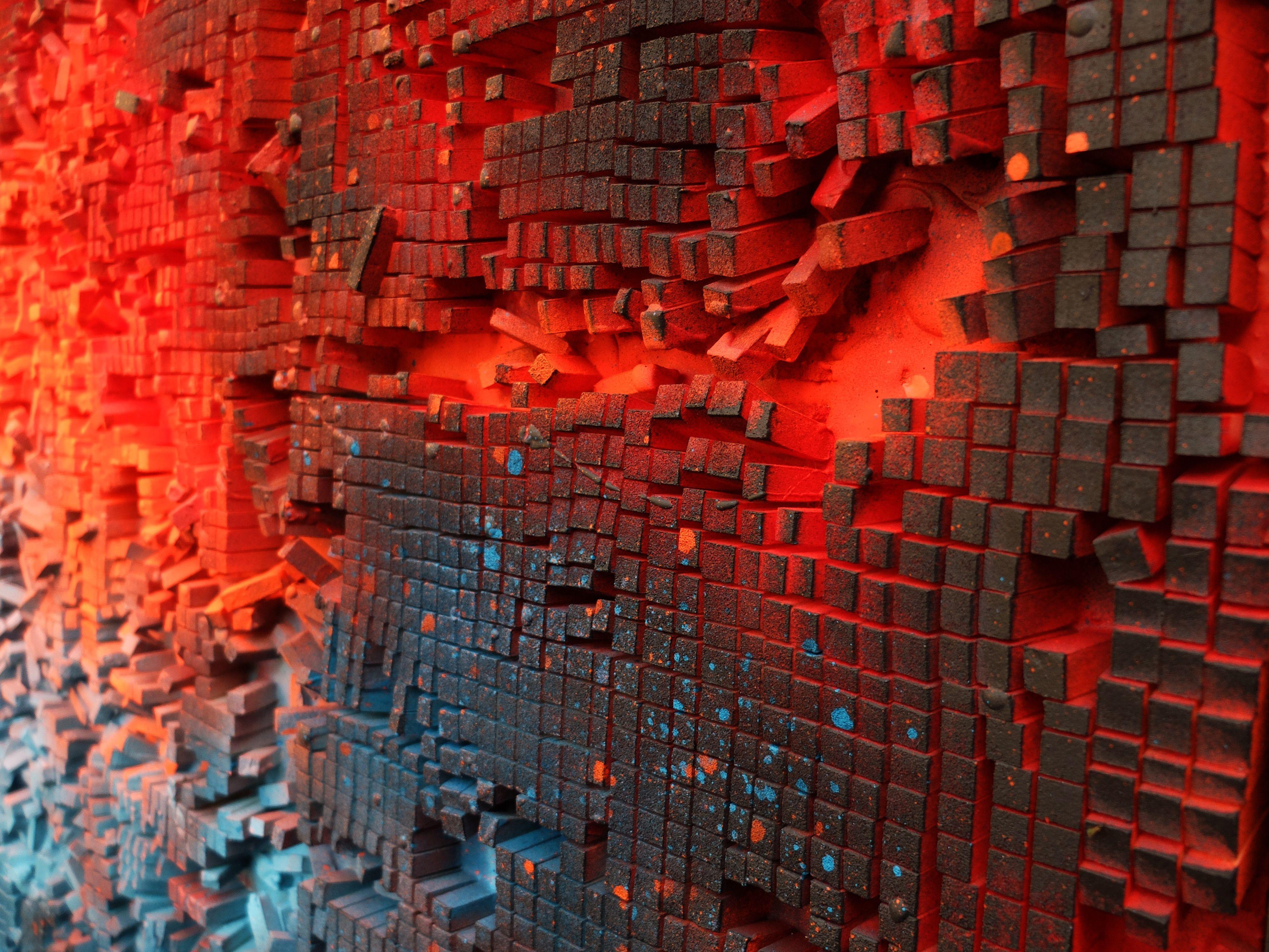 a dual red to blue : : Mixed Media : : Abstract : : Cette pièce est accompagnée d'un certificat d'authenticité officiel signé par l'artiste : : Prêt à être accroché : Oui : : Signé : Oui : : Emplacement de la signature : sur le côté : : Canvas : :