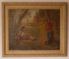 Relaxed Day in the Park - Mid 20th Century Impressionist Oil by Peter Gardner