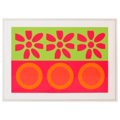 Vintage Peter Gee Target and Daisies Silkscreen Pop Art