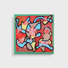 "Biomorphic Codes", Acrylic Mixed Media Painting on Wood Panel, 2010