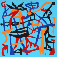 Modernist Painting, "Modernist Construct (Retro Abstract)"